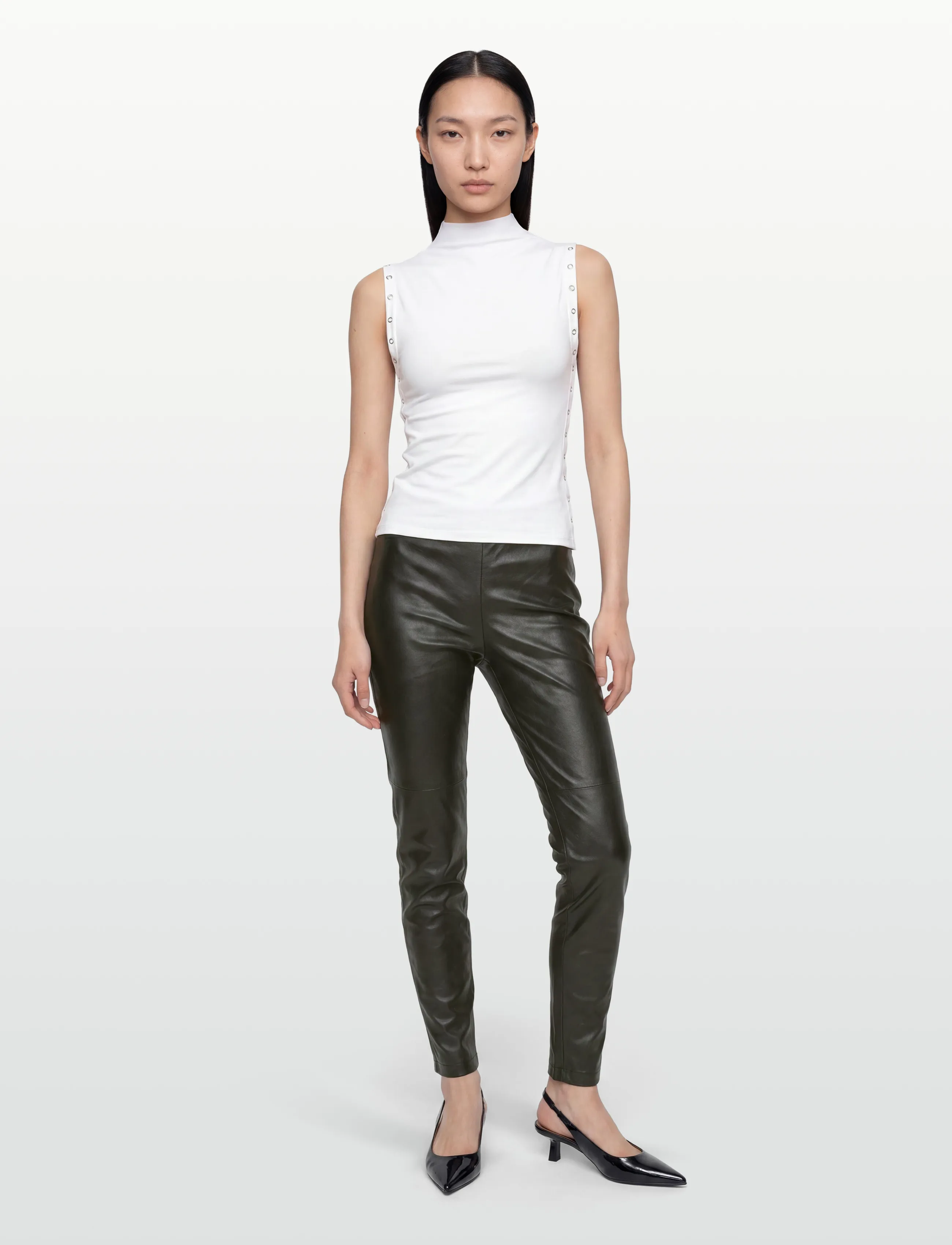 BOSS C_Taskin - Nahkpüksid - BLACK / black