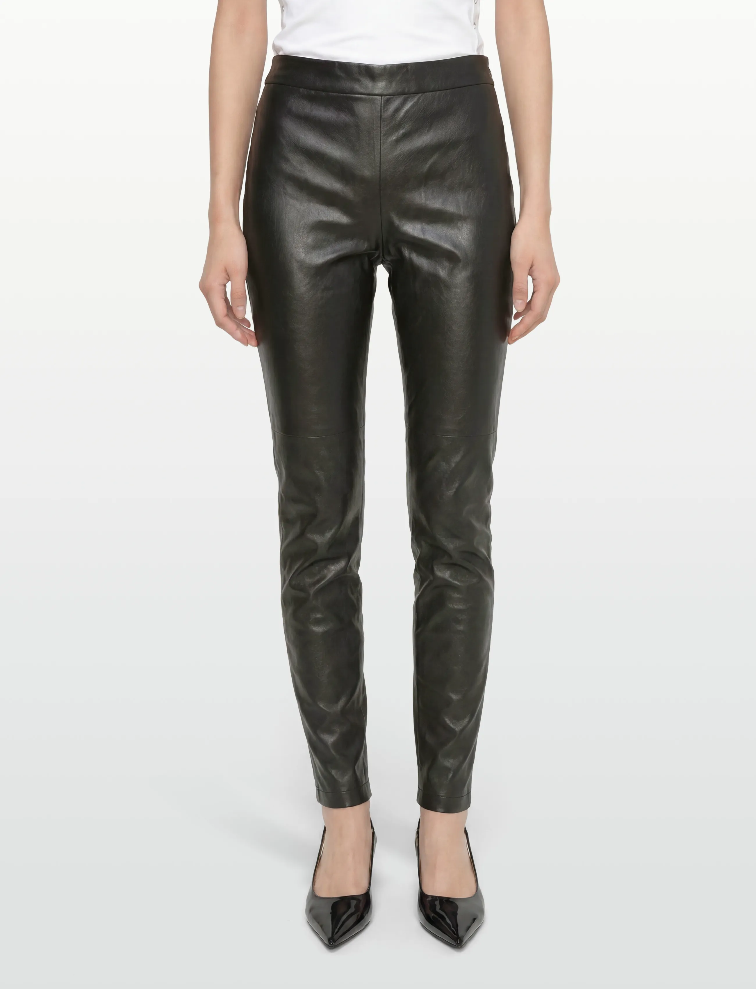 Boss Slim-fit leggings in faux leather dam – bild 6
