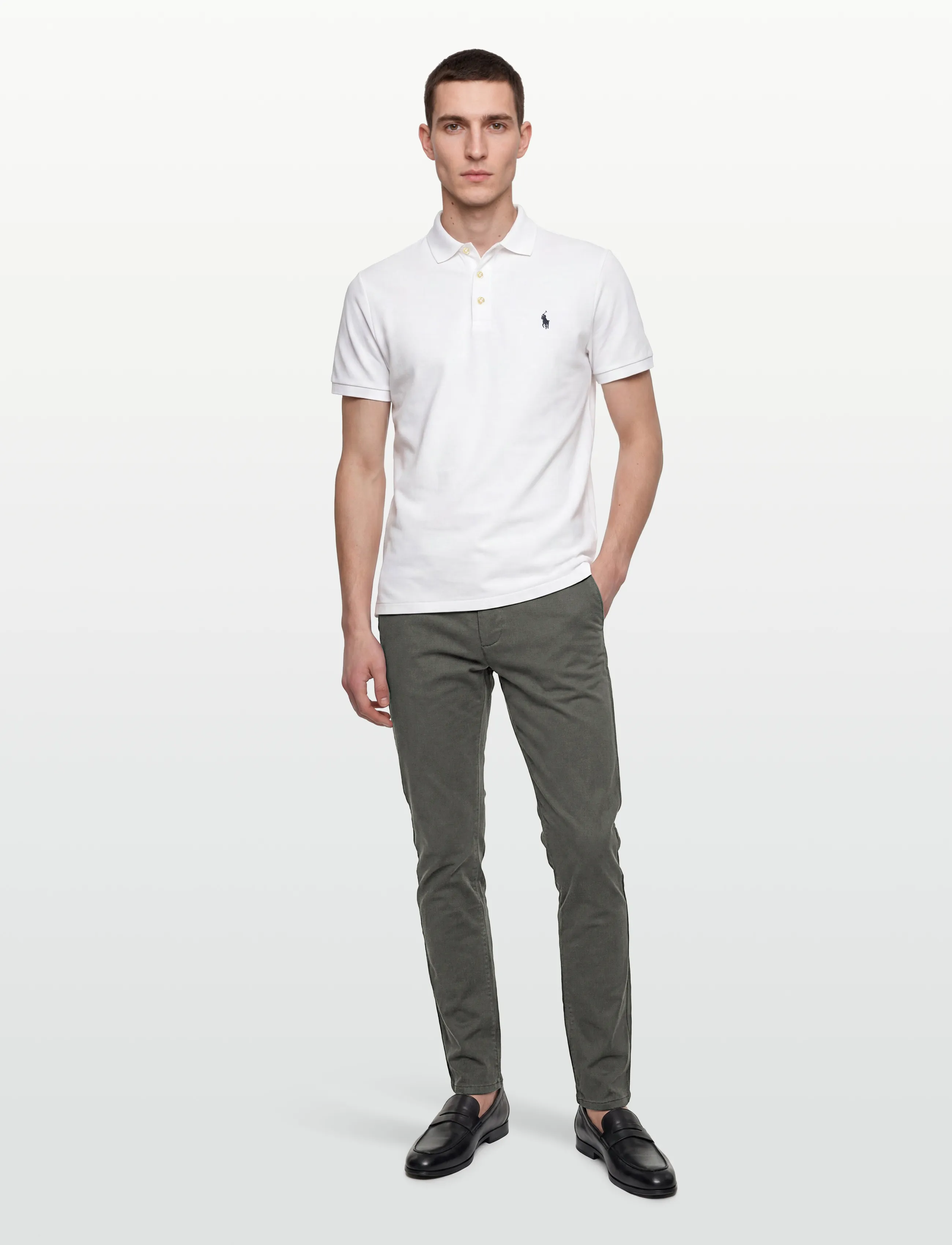BOSS Chino_slim - Bukser - OPEN GREY / khaki/green