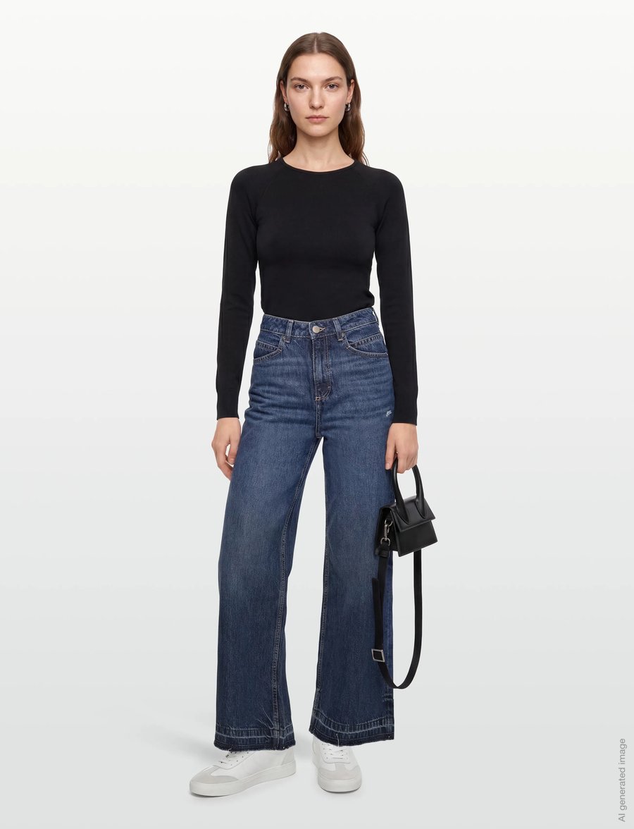 BOSS - C_SLOUCHY MR 1.0 - brede jeans - medium blue - 0