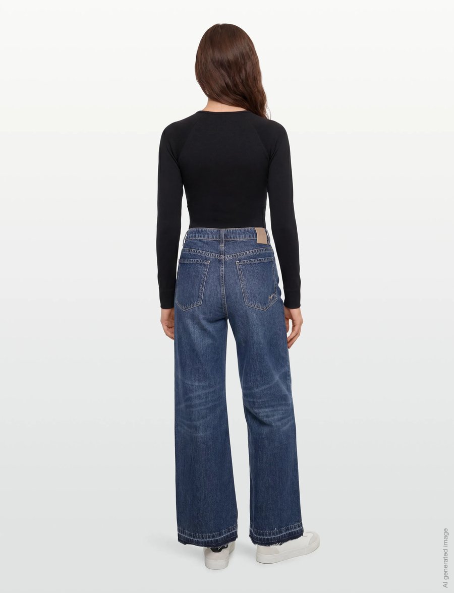 BOSS - C_SLOUCHY MR 1.0 - brede jeans - medium blue - 4