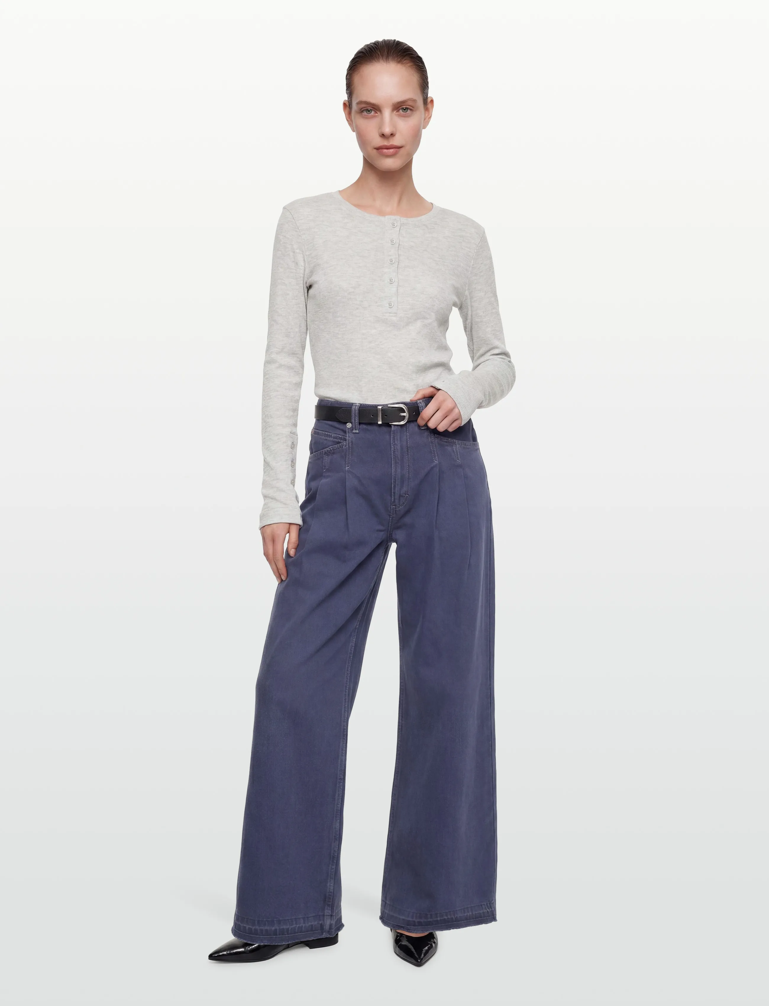 BOSS C_Slouchy 2Pl Mr, Kvinder, Slouchy Plisserede Vide Ben Jeans, Blå, Str: 27 x 32