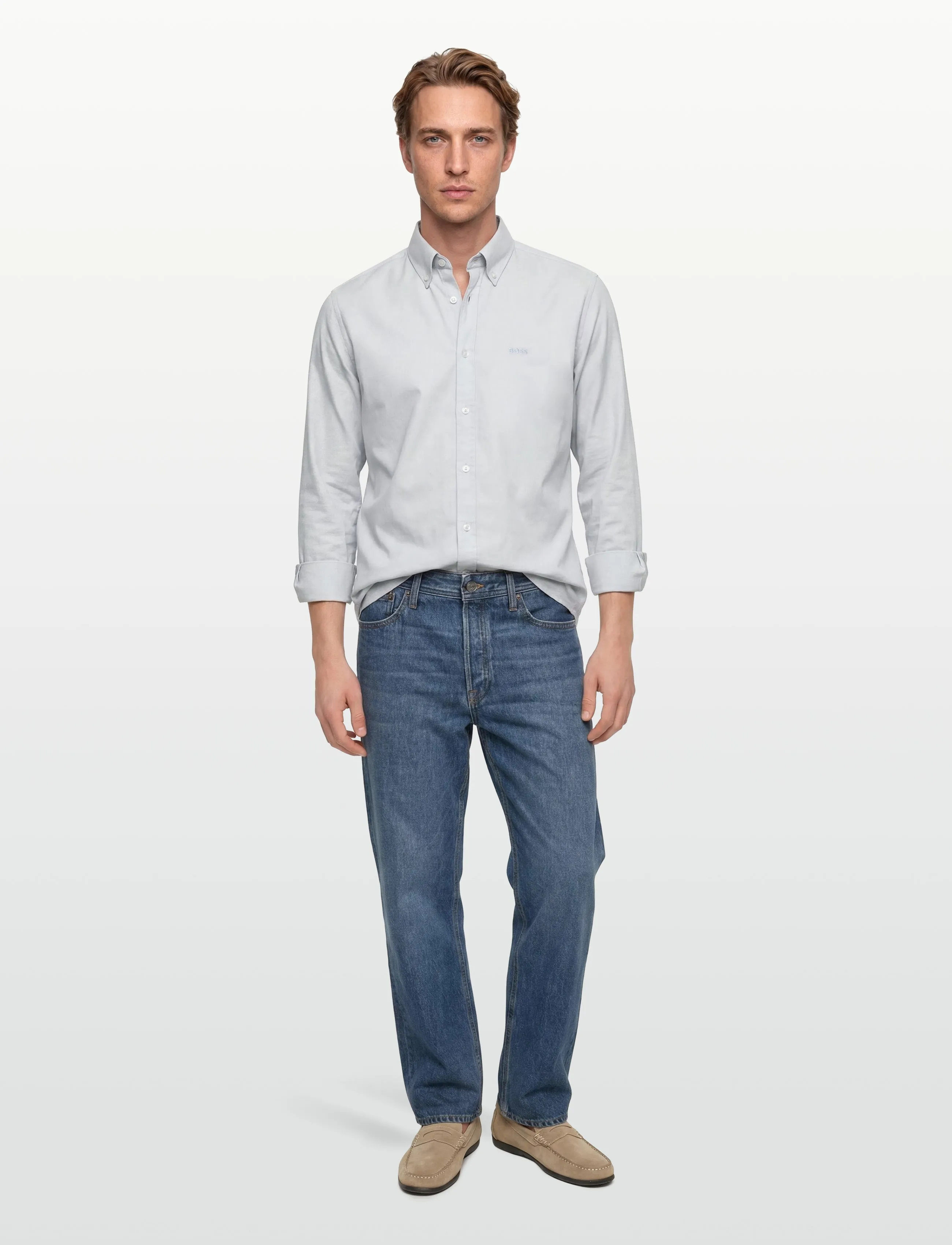 BOSS Rickert_M, L, Shirts, Grau - Casual Männerswear