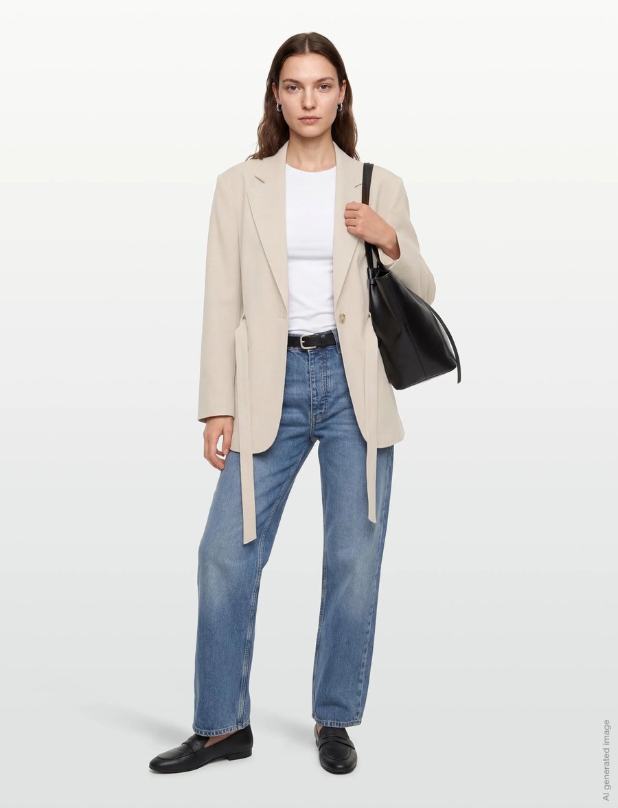 BOSS - C_Jalara - blazer mit gürtel - open beige - 0