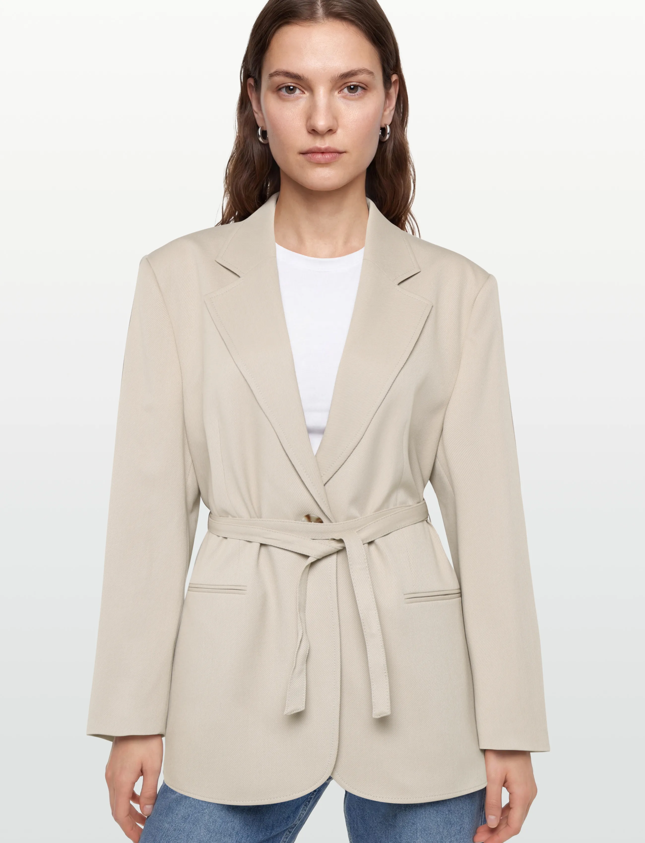 BOSS - C_Jalara - blazer mit gürtel - open beige - 3