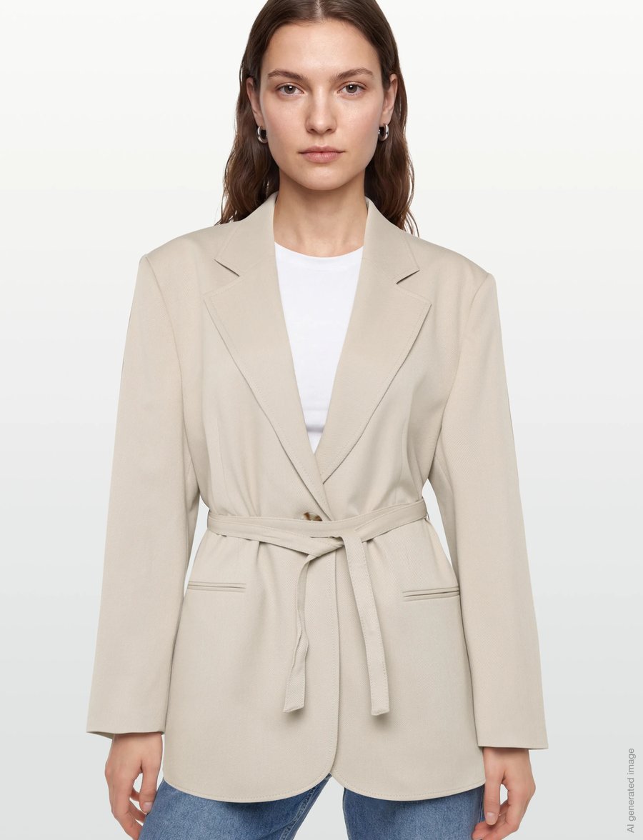 BOSS - C_Jalara - blazer mit gürtel - open beige - 3