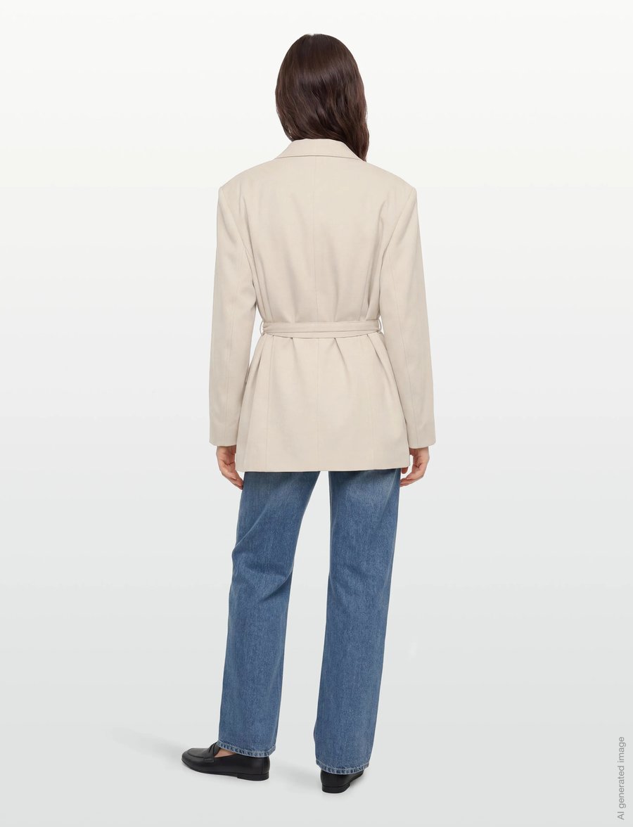 BOSS - C_Jalara - blazer mit gürtel - open beige - 4