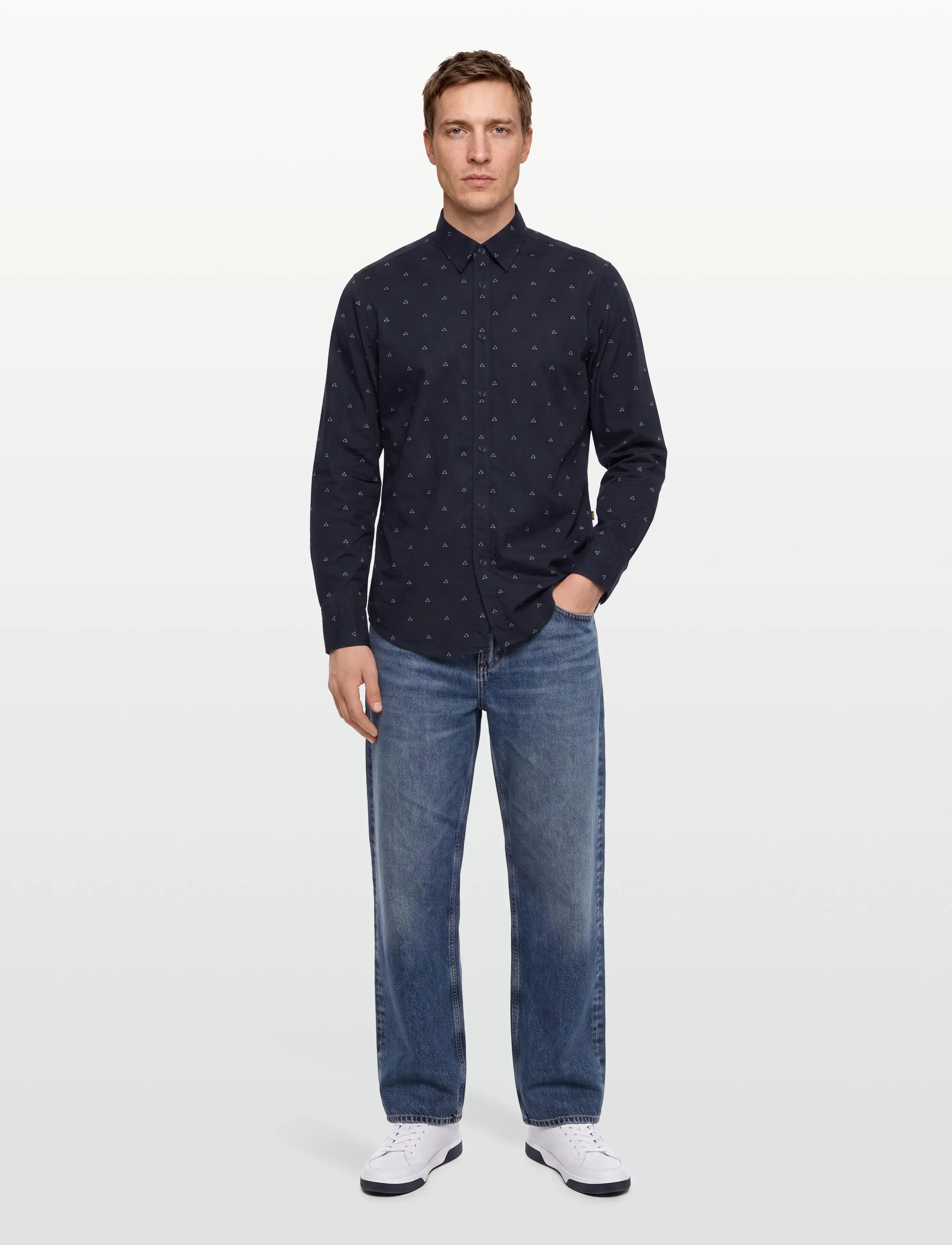 BOSS Relegant_6_M, M, Shirts, Marineblau - Casual Männerswear