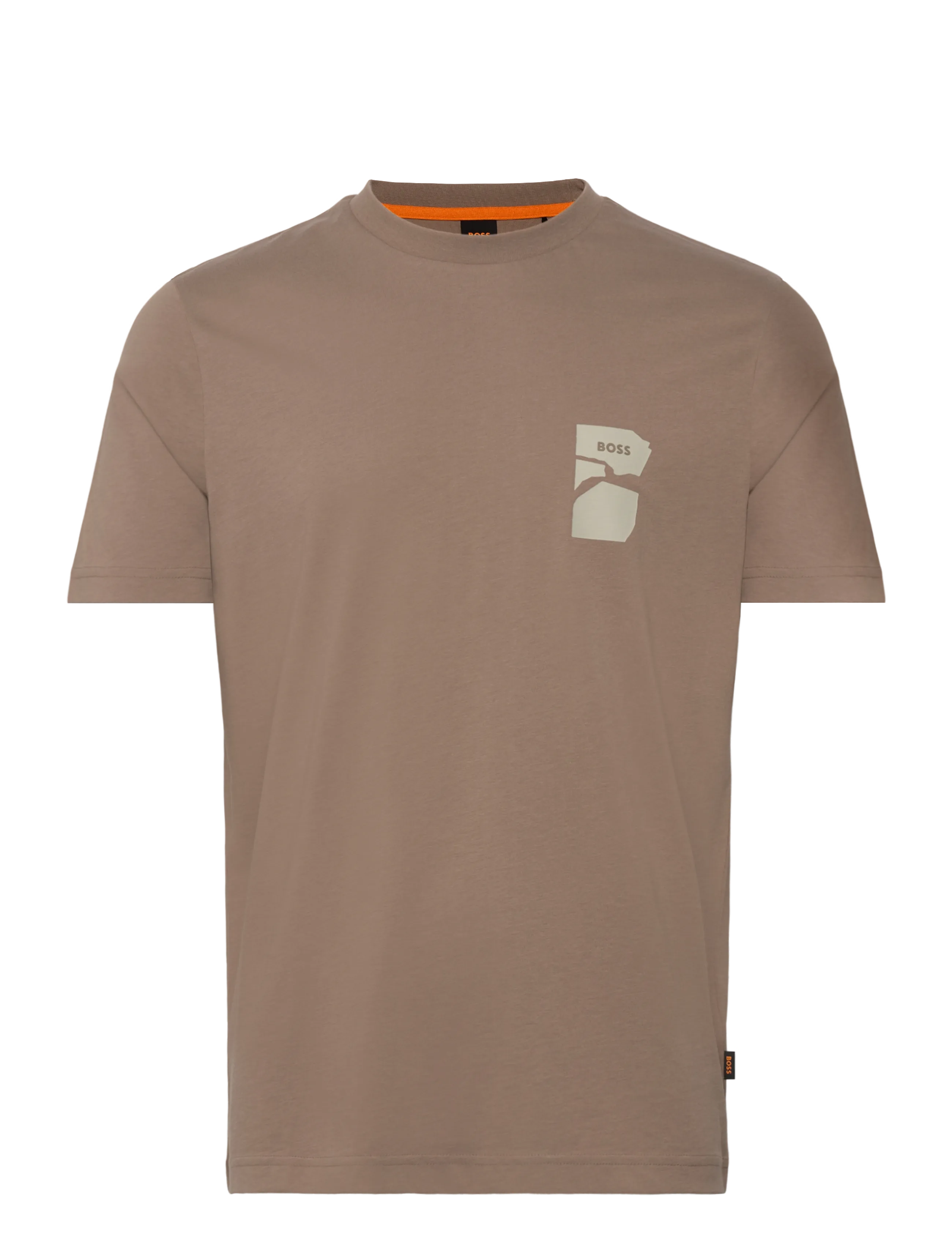 BOSS Te_structure - T-shirts - OPEN GREEN / brown