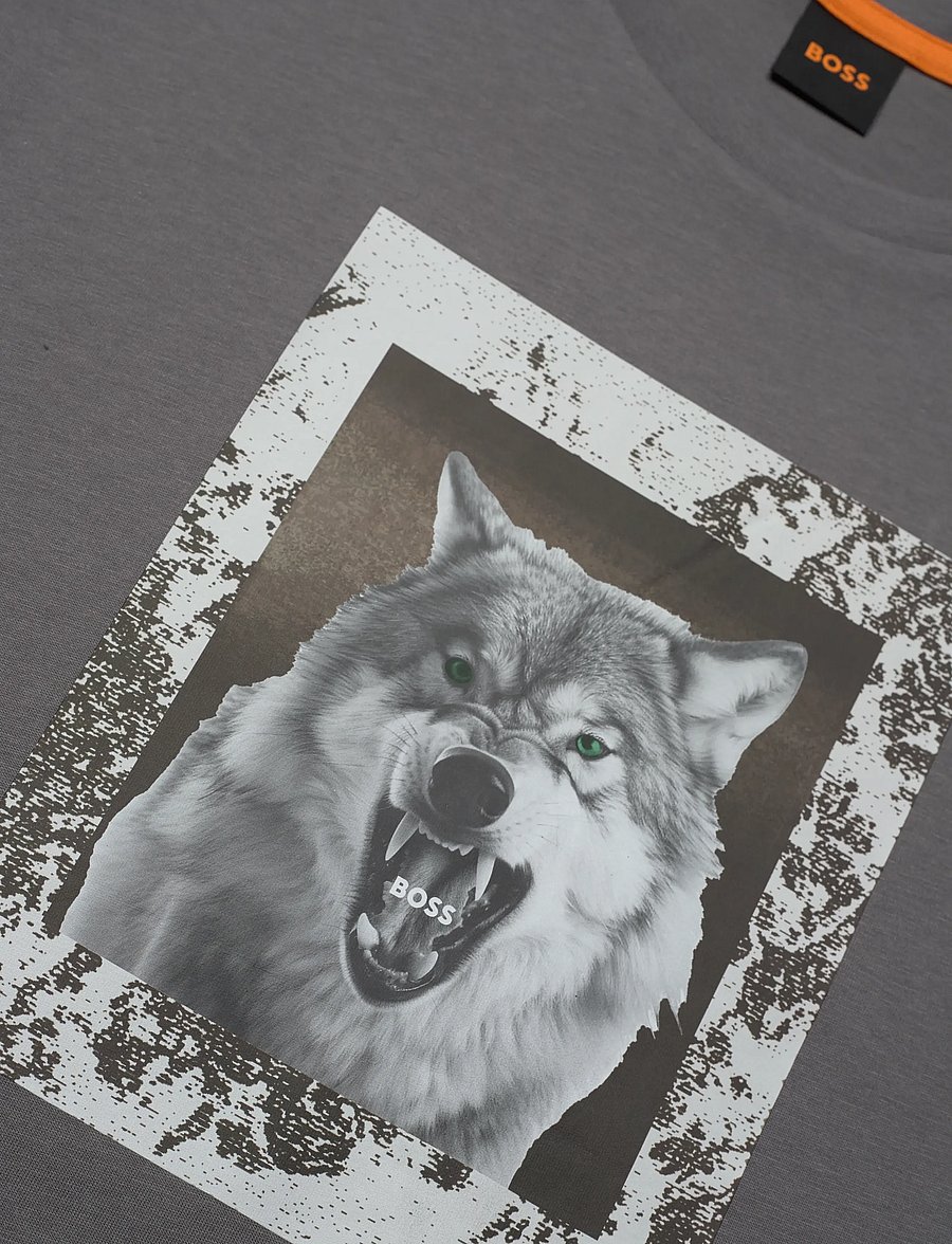 BOSS - Te_lupo - short-sleeved t-shirts - open grey - 2