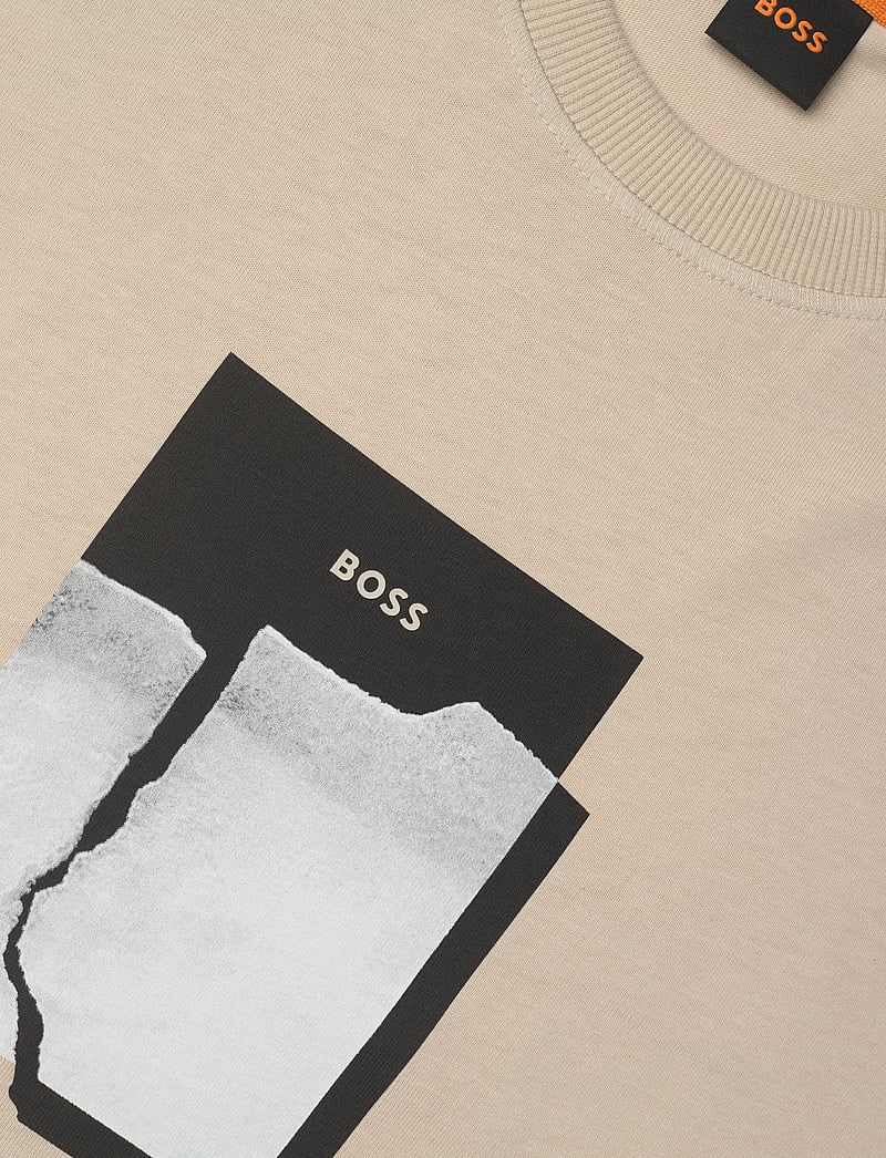 BOSS - Te_brokenice - short-sleeved t-shirts - light beige - 2