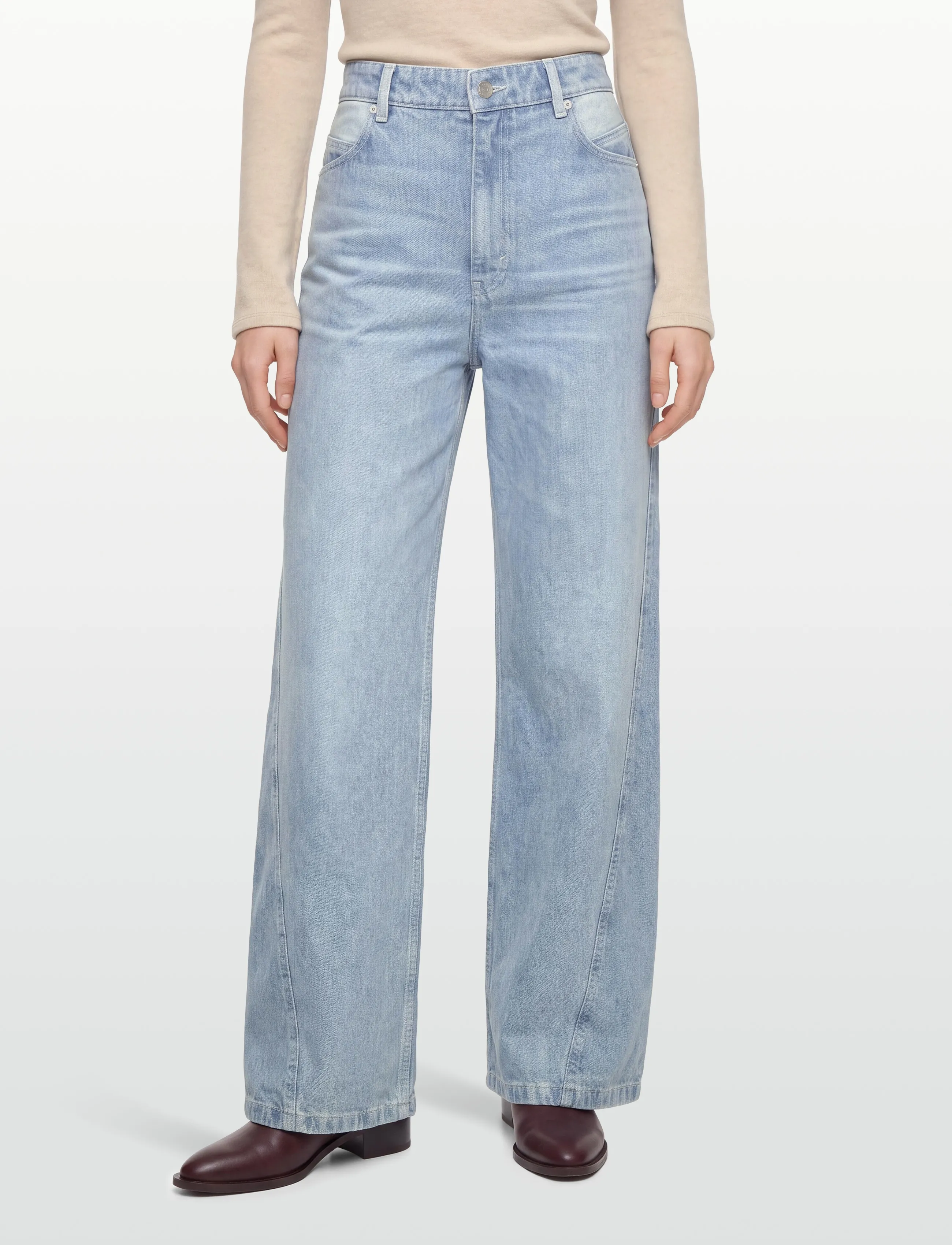 BOSS - C_ PANEL JEANS HR - platūs džinsai - bright blue - 3