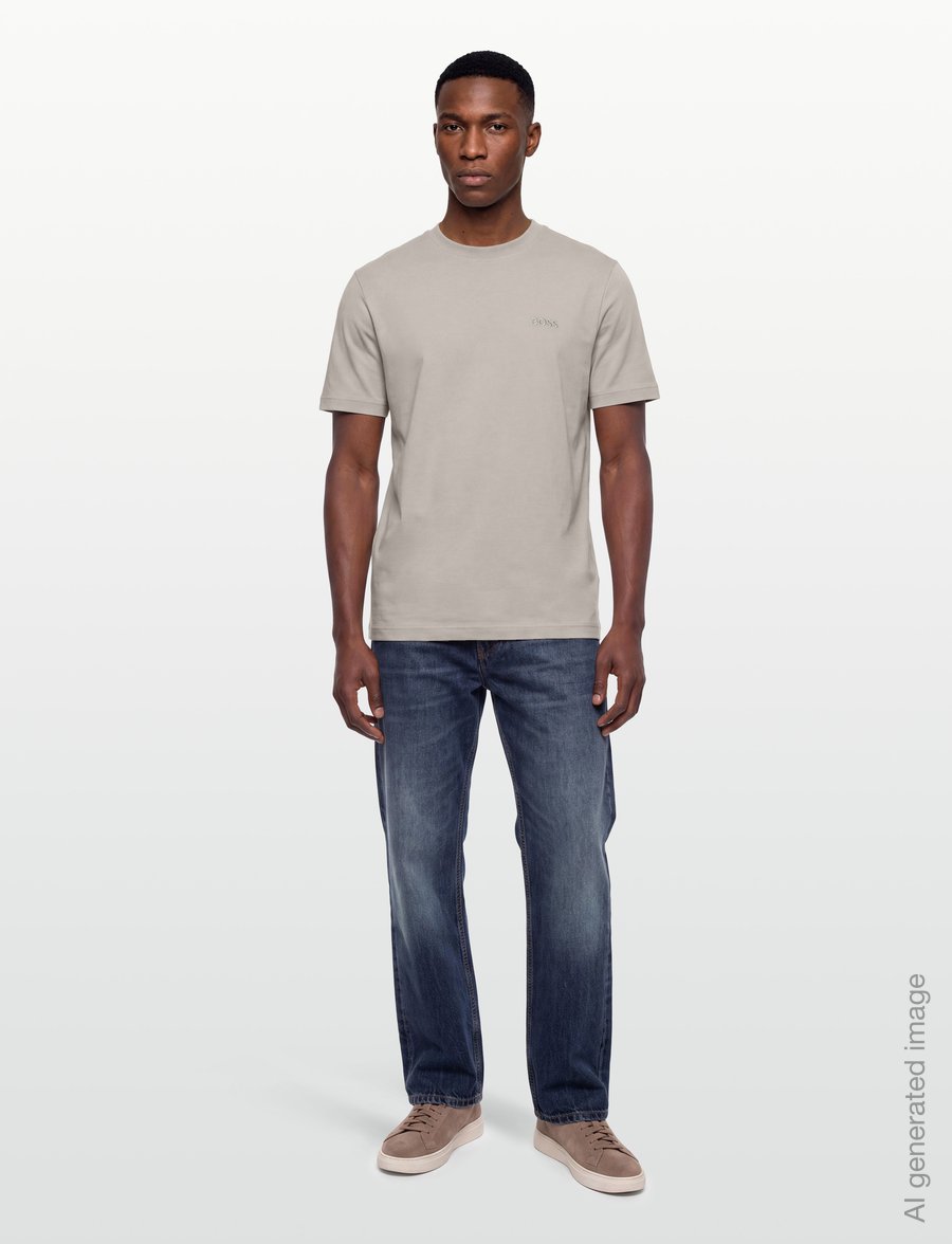 BOSS - Te_interlock - kurzärmelige t-shirts - open grey - 0