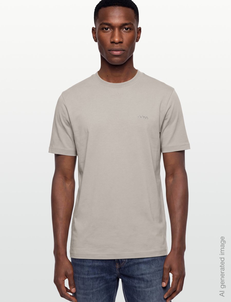 BOSS - Te_interlock - kurzärmelige t-shirts - open grey - 3