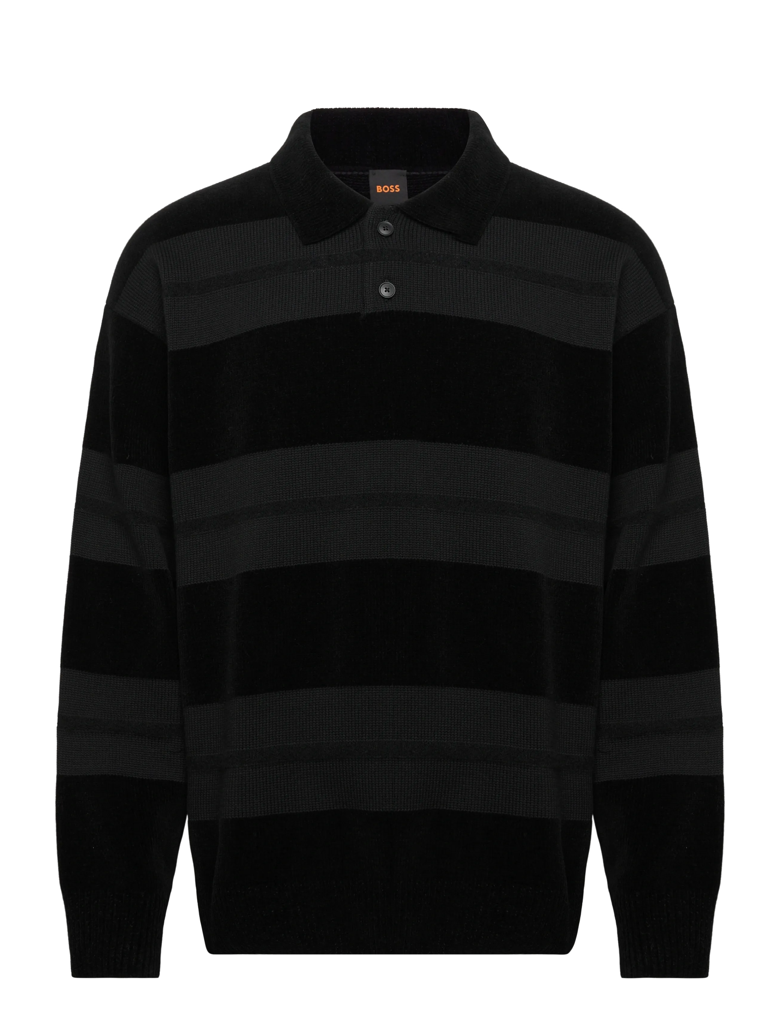 BOSS Amburgh, XL, Knitwear, Schwarz - Long Sleeve Knitted Polos, Männerswear