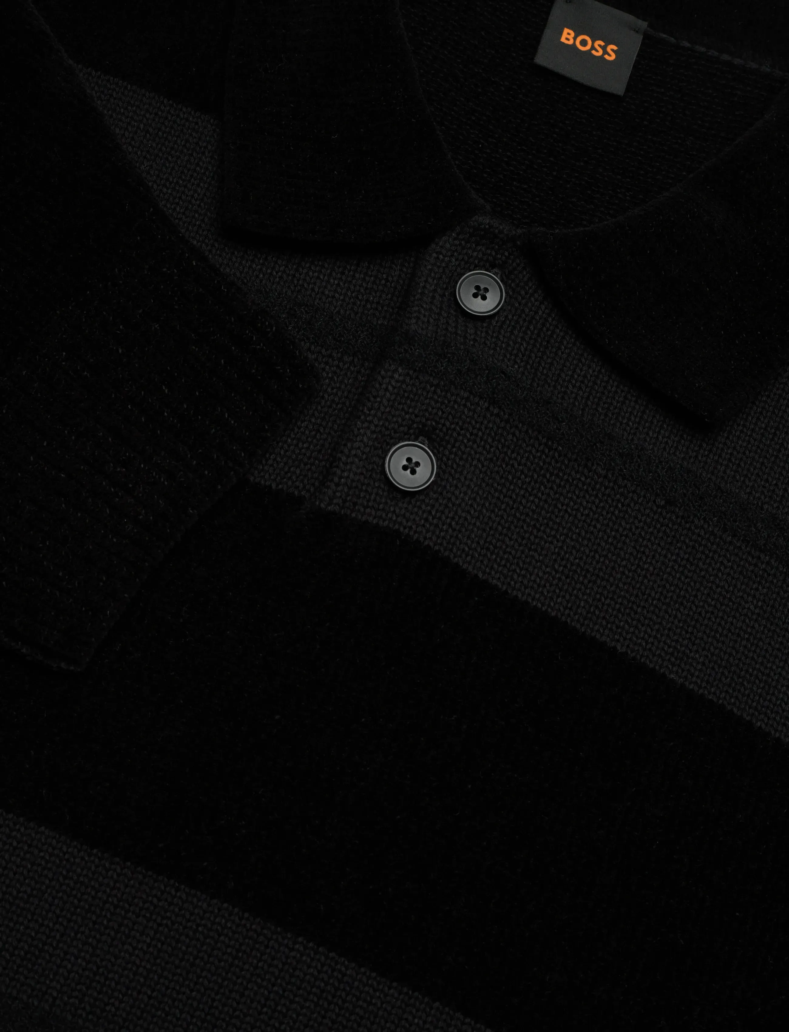 BOSS - Amburgh - adīti polo krekli ar garām piedurknēm - black - 2