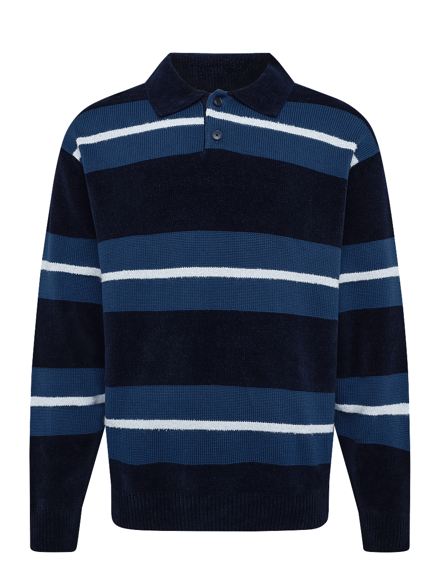 BOSS - Amburgh - langärmelige strick-polohemden - dark blue - 1