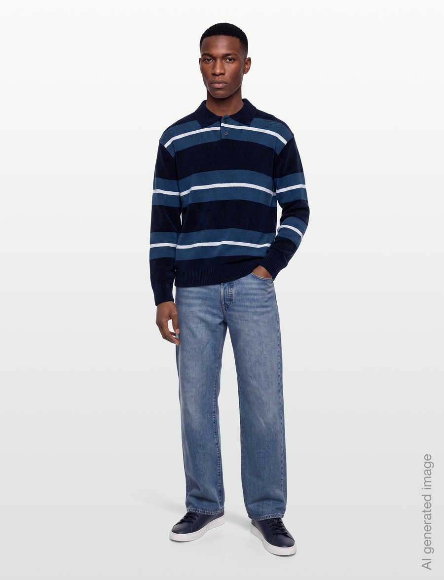 BOSS - Amburgh - langärmelige strick-polohemden - dark blue - 0