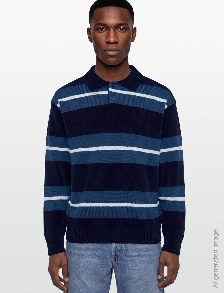 BOSS - Amburgh - langärmelige strick-polohemden - dark blue - 3