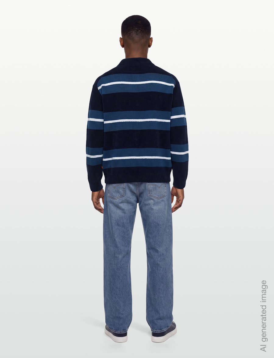 BOSS - Amburgh - langärmelige strick-polohemden - dark blue - 4
