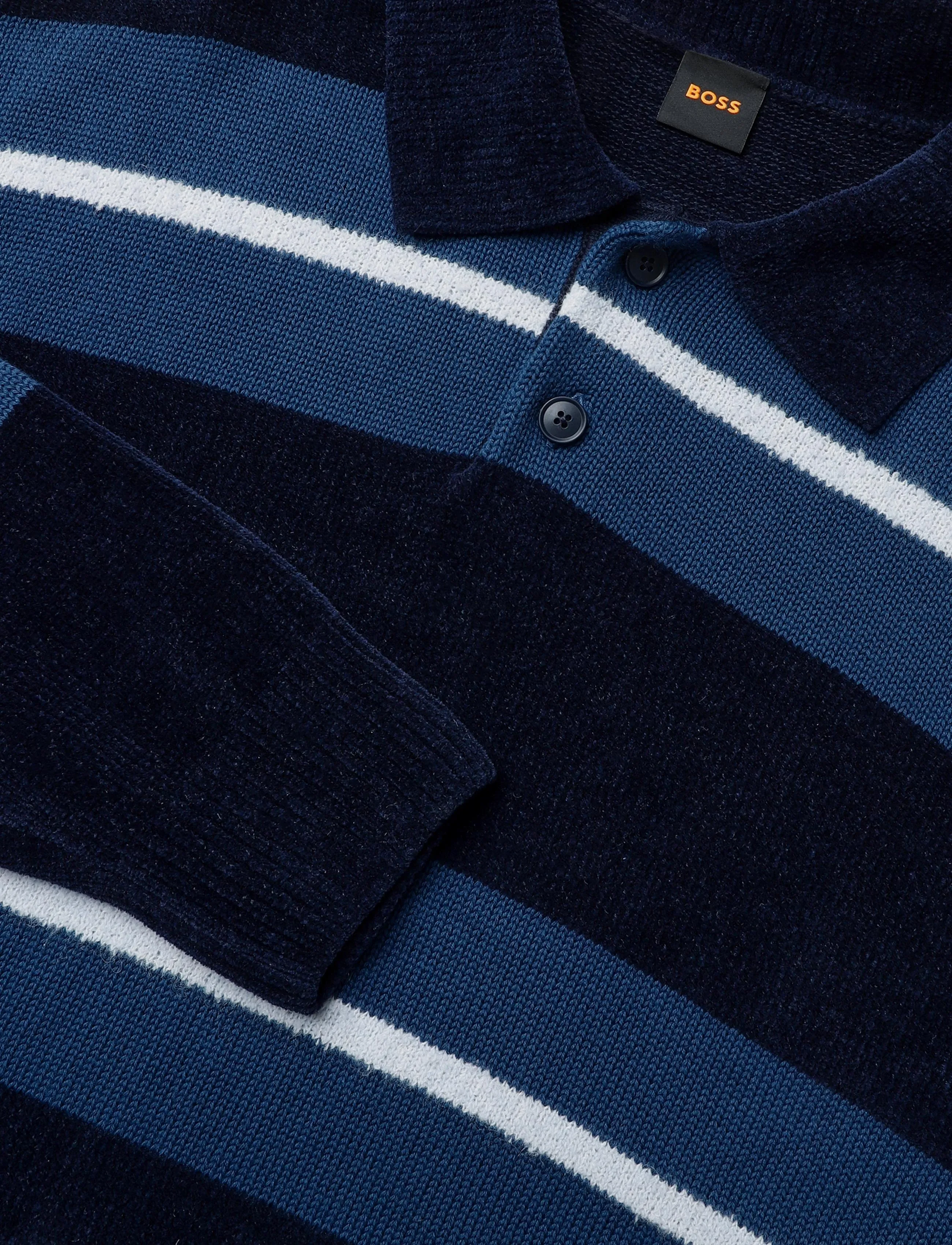 BOSS - Amburgh - langärmelige strick-polohemden - dark blue - 5
