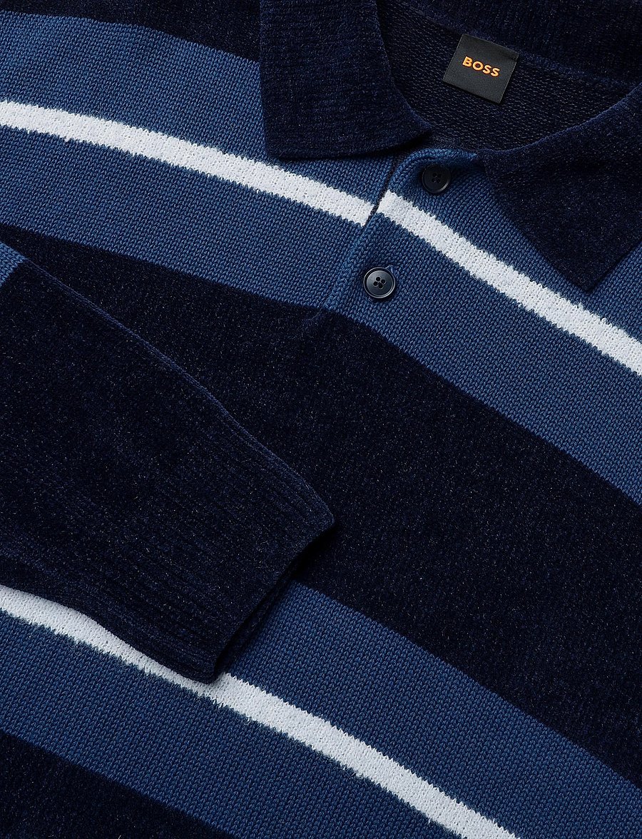BOSS - Amburgh - langärmelige strick-polohemden - dark blue - 5