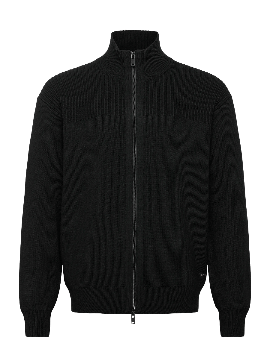 BOSS - Kratalo - pullover mit durchgehendem reißverschluss - black - 0