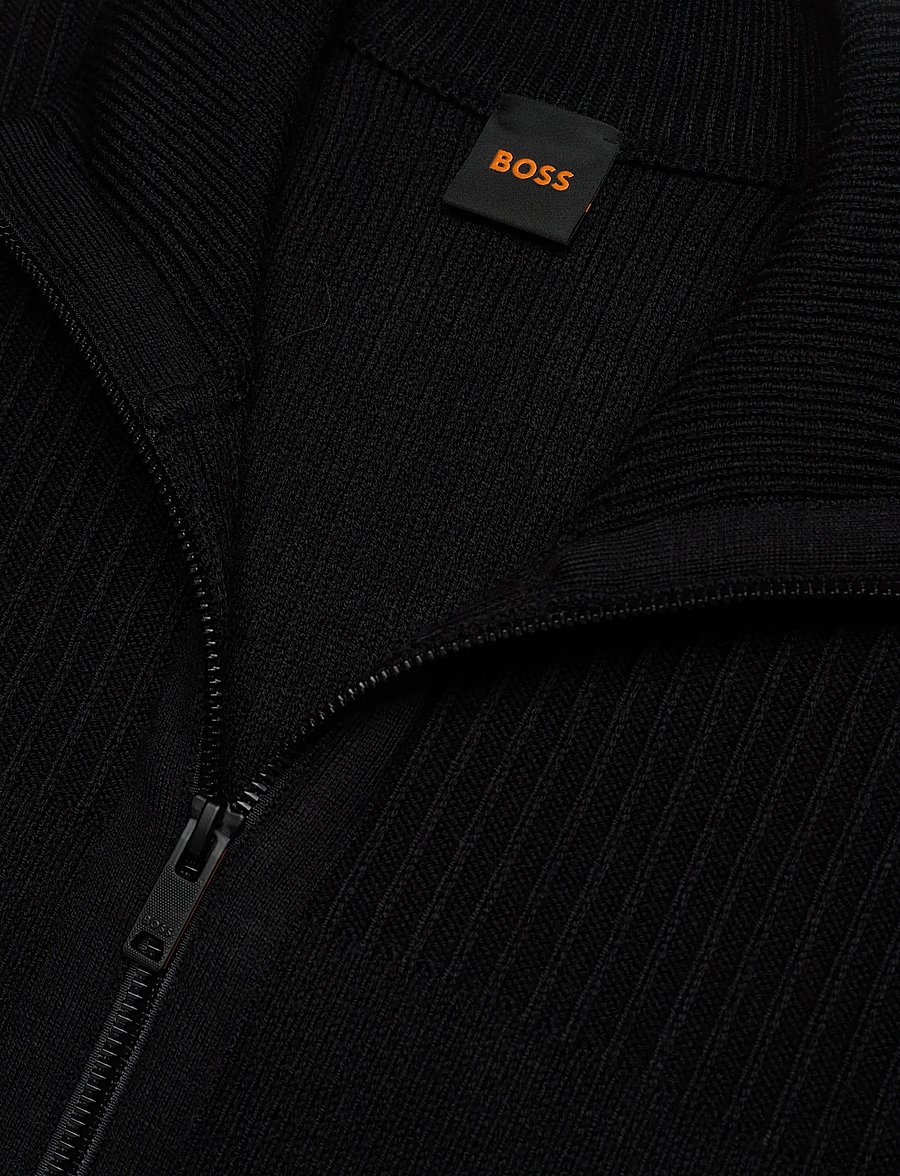 BOSS - Kratalo - pullover mit durchgehendem reißverschluss - black - 2