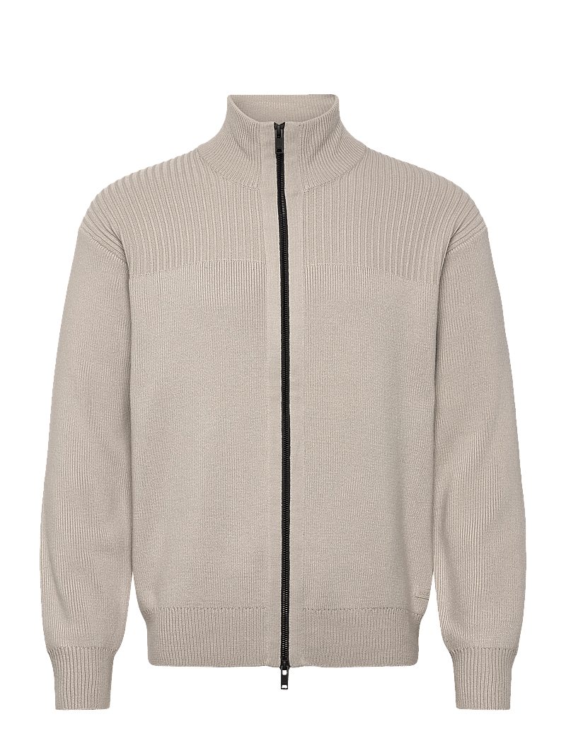 BOSS - Kratalo - pullover mit durchgehendem reißverschluss - open grey - 0