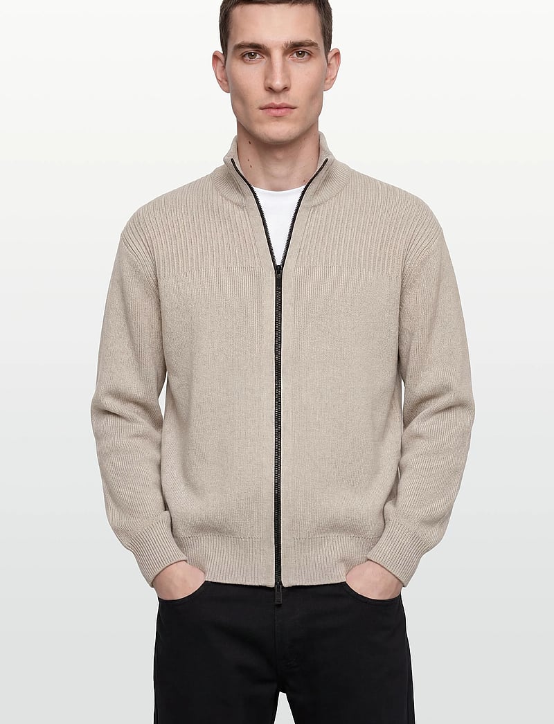 BOSS - Kratalo - fullzip strik - open grey - 3