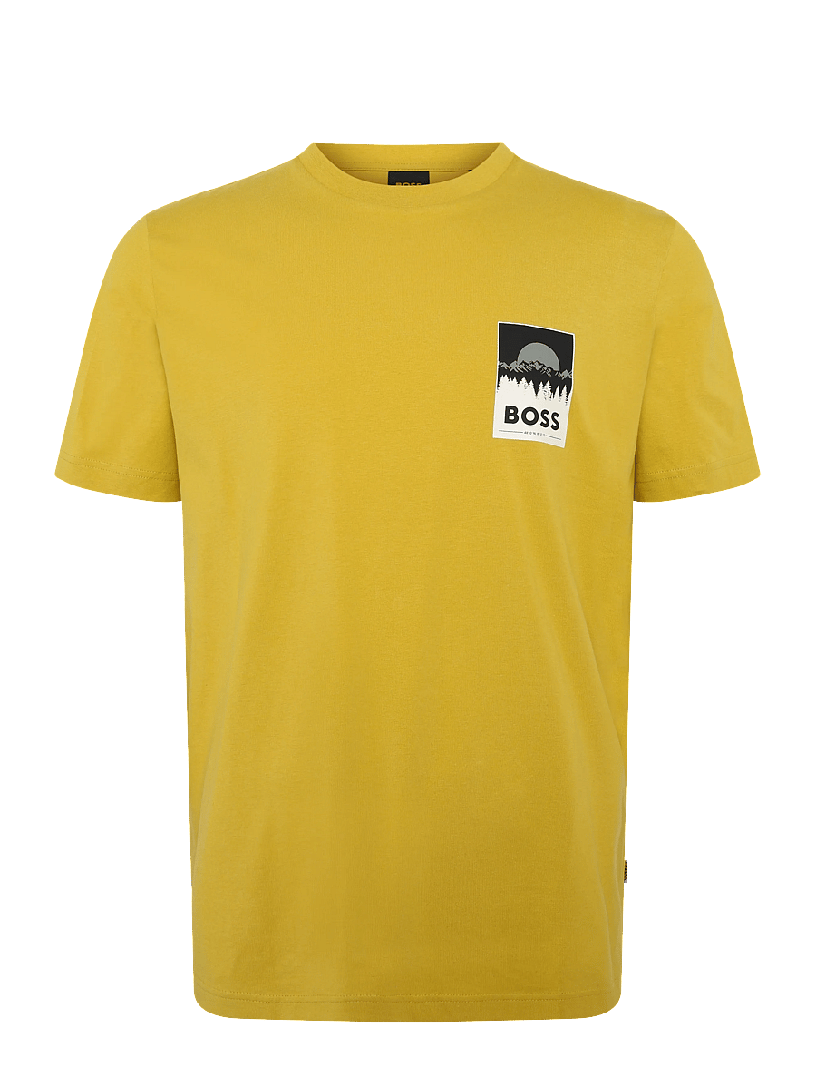 BOSS - Te_Plain - kurzärmelige t-shirts - medium yellow - 1