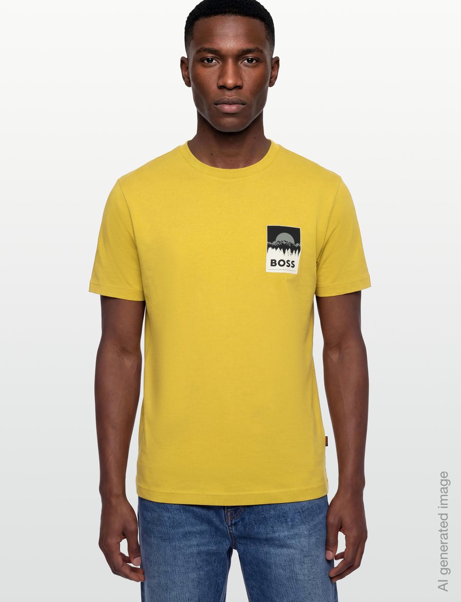 BOSS - Te_Plain - kurzärmelige t-shirts - medium yellow - 3