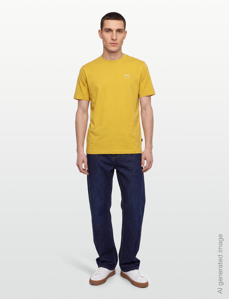 BOSS - Te_BossClub - kortærmede t-shirts - medium yellow - 0