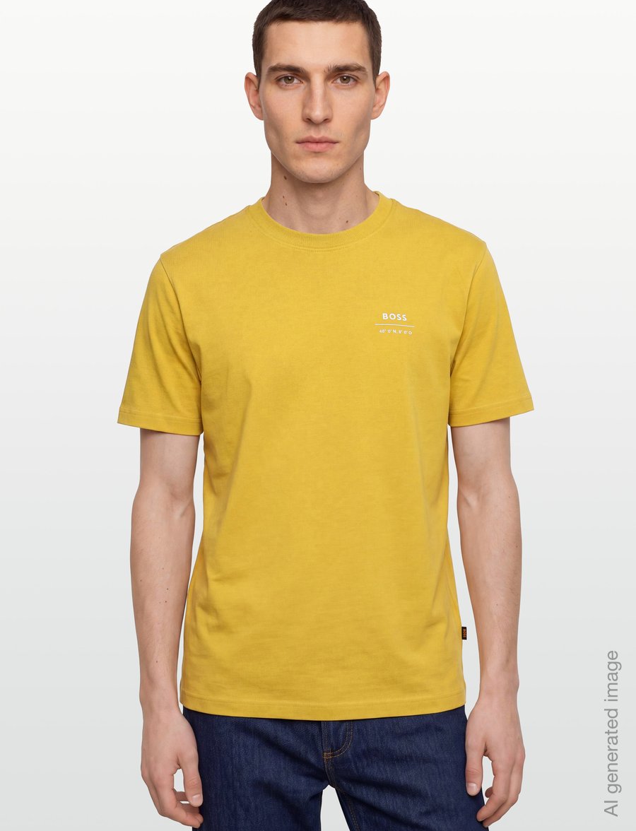 BOSS - Te_BossClub - kortærmede t-shirts - medium yellow - 3