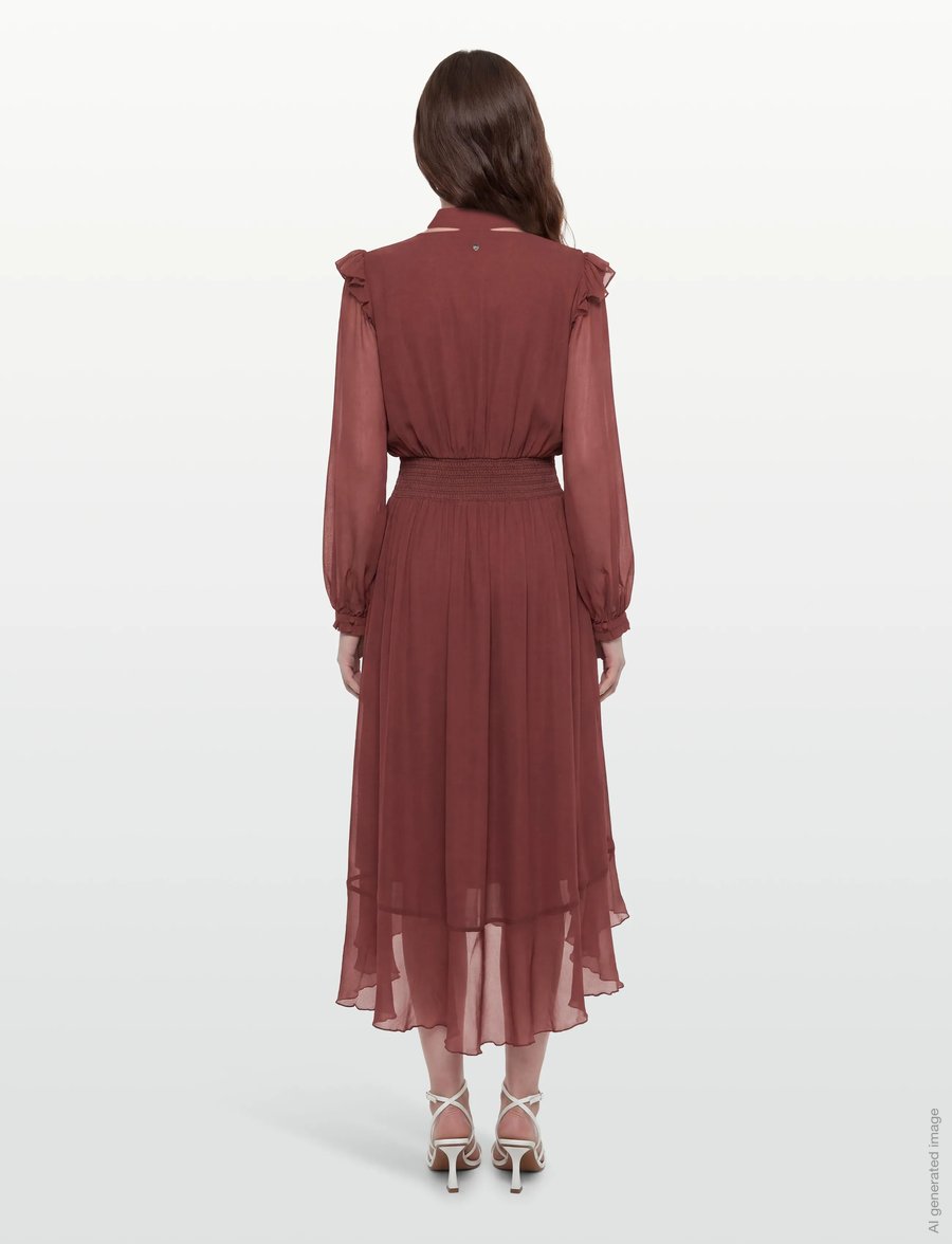 BOSS - C_Domingue - midikleider - dark red - 4