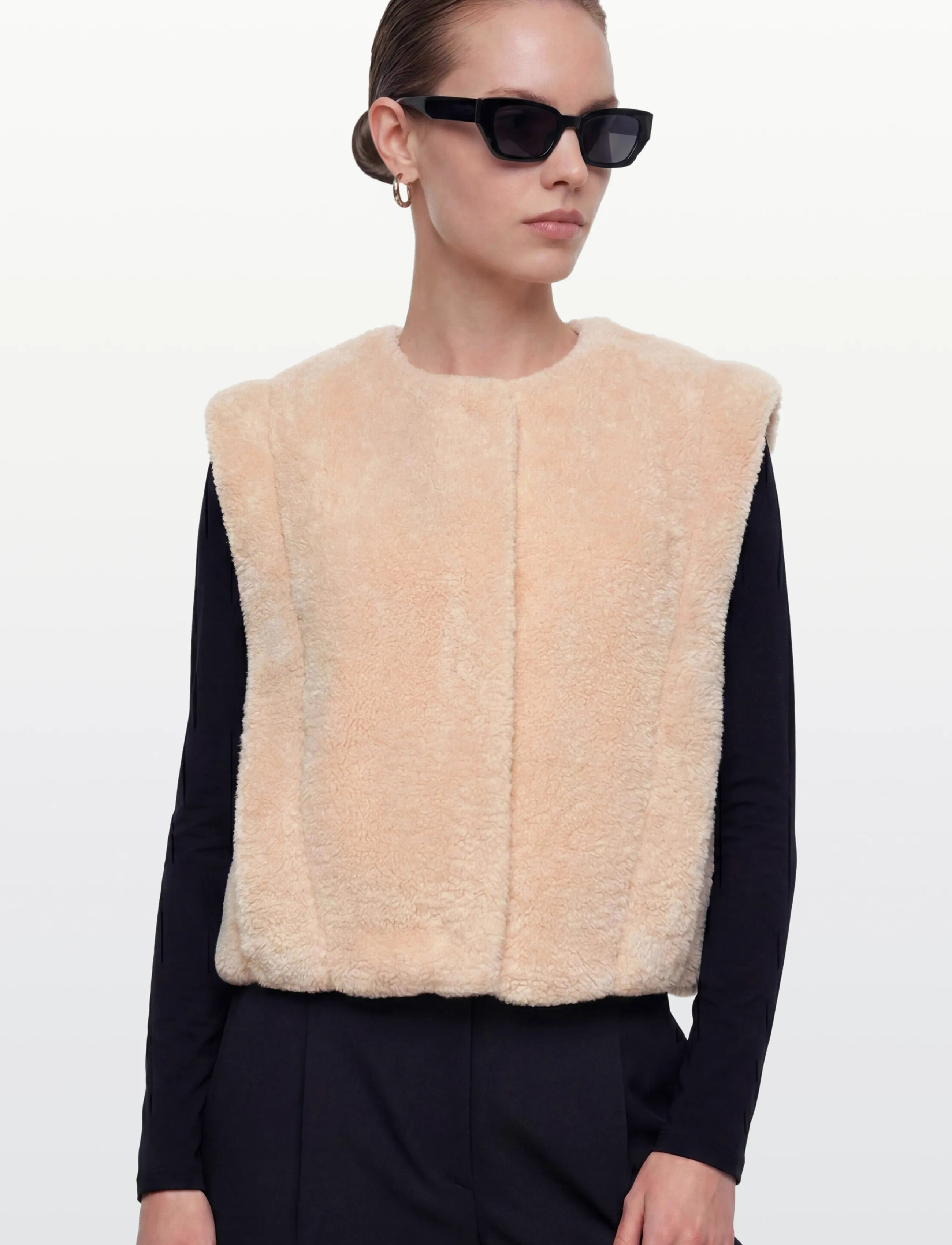 BOSS - C_Cosila - fleece- und teddy-westen - open beige - 3
