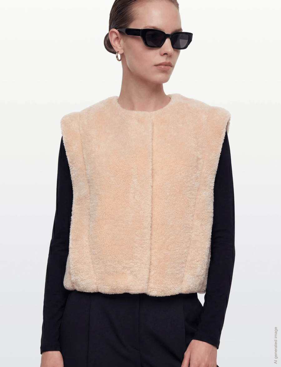 BOSS - C_Cosila - fleece- und teddy-westen - open beige - 3