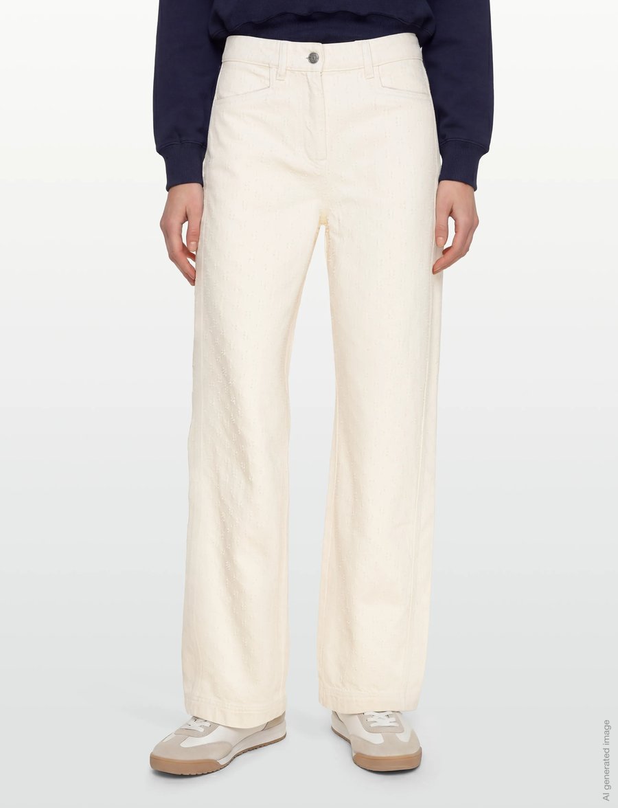 BOSS - C_TMarlina1-D - hosen mit weitem bein - open white - 3