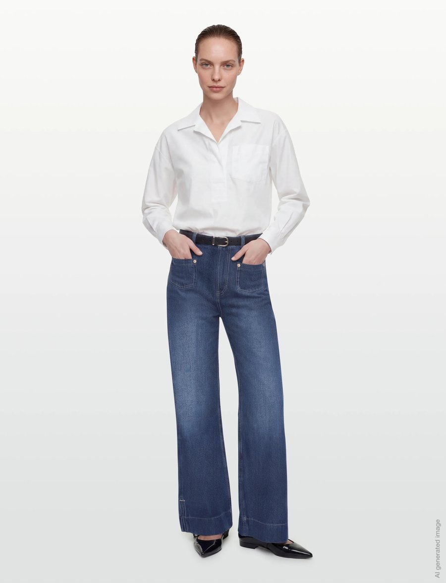 BOSS - C_MARLENE FLR HR - schlaghosen - dark blue - 0
