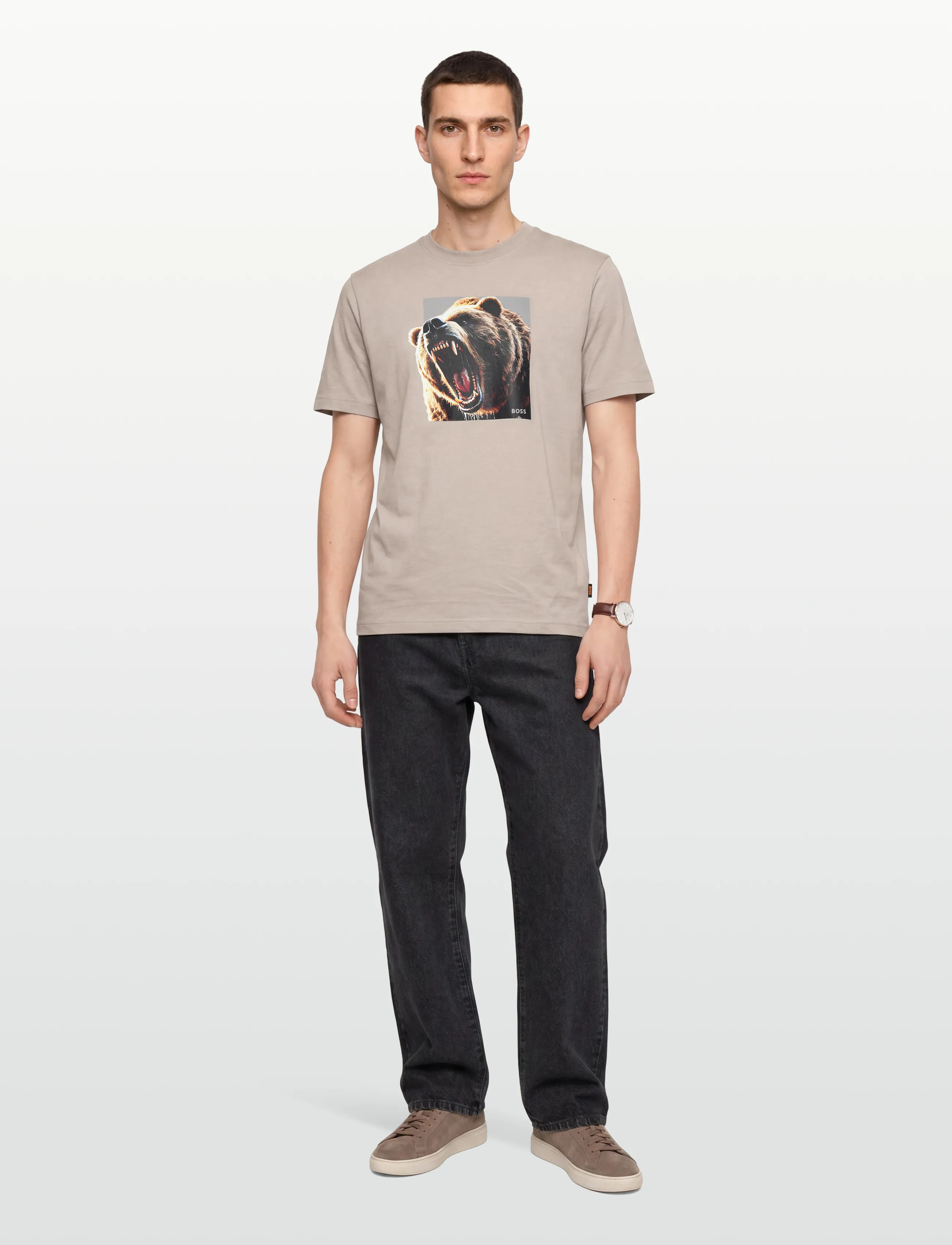 BOSS Te_Dobermann, XL, Grey, T-Shirts > Kortærmede, Herre