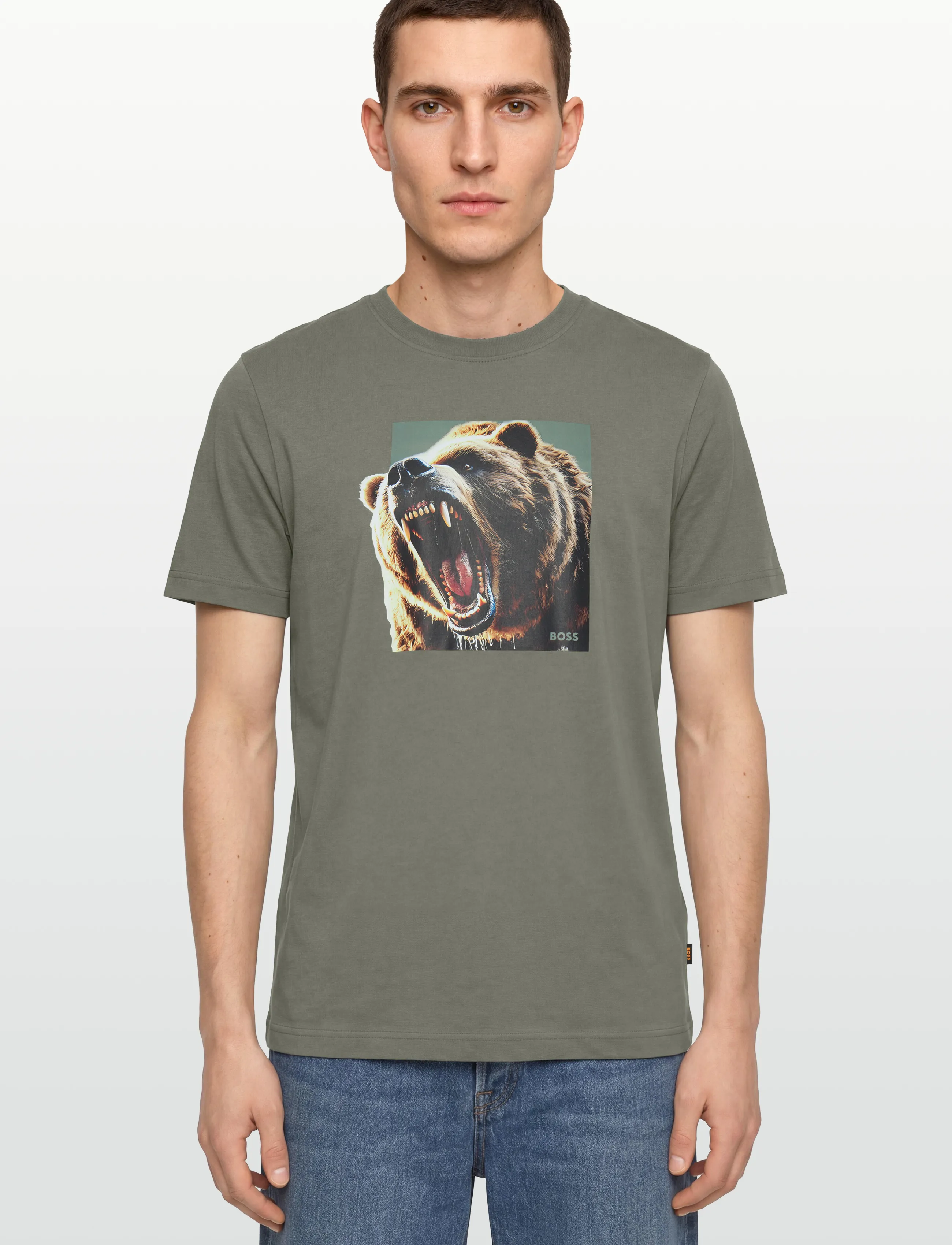 BOSS - Te_Dobermann - short-sleeved t-shirts - open grey - 3