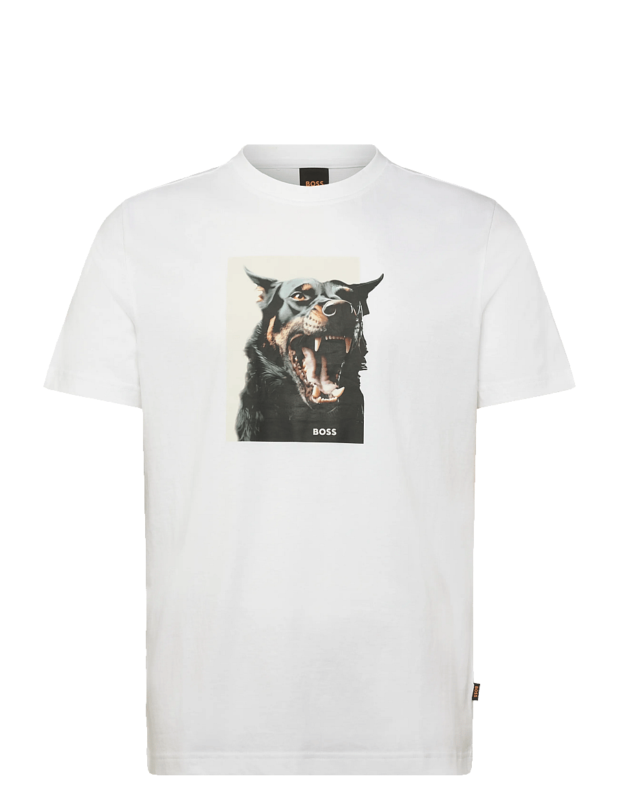 BOSS - Te_Dobermann - short-sleeved t-shirts - white - 0
