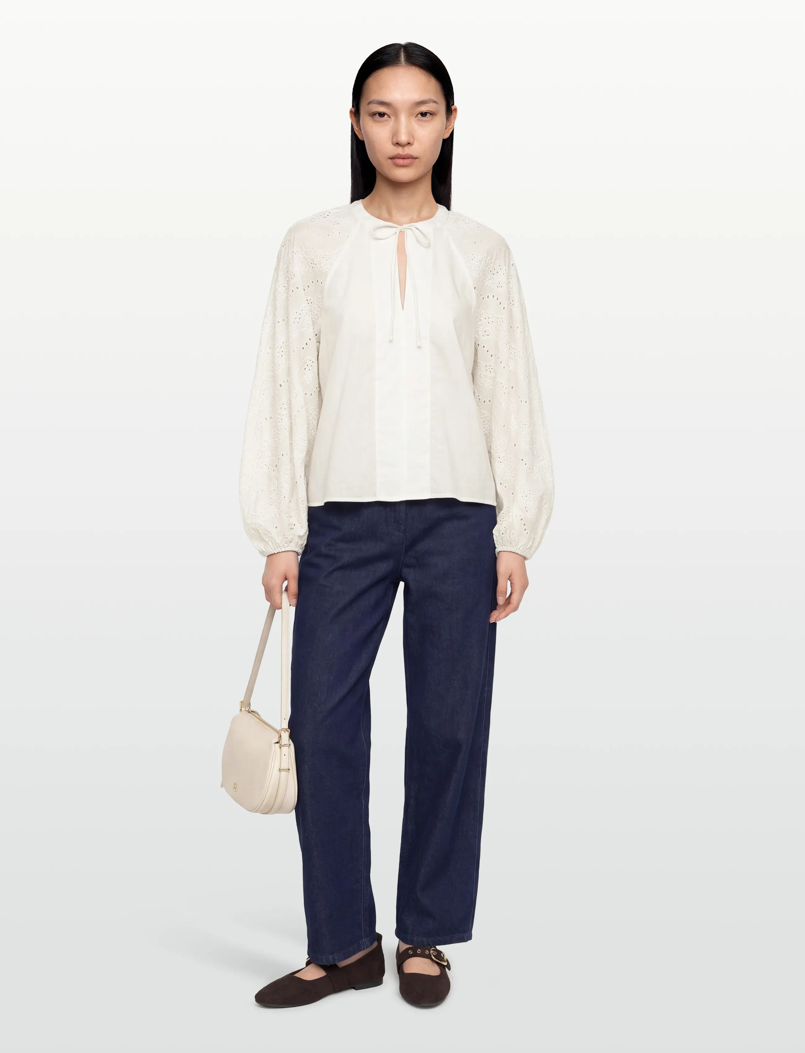 BOSS C_Belvast - Langærmede bluser - OPEN WHITE / cream
