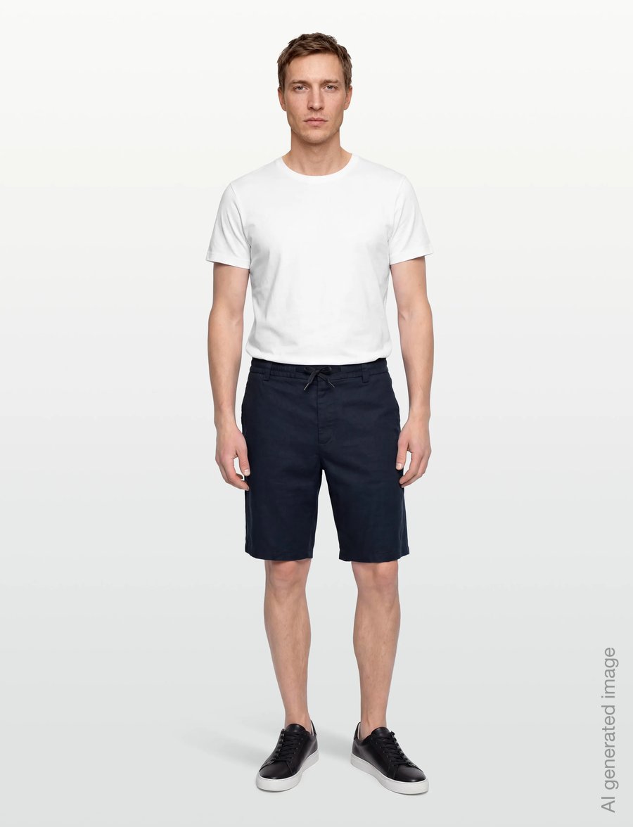 BOSS - Chino_Tapered_DS_3S - hørshorts - dark blue - 0