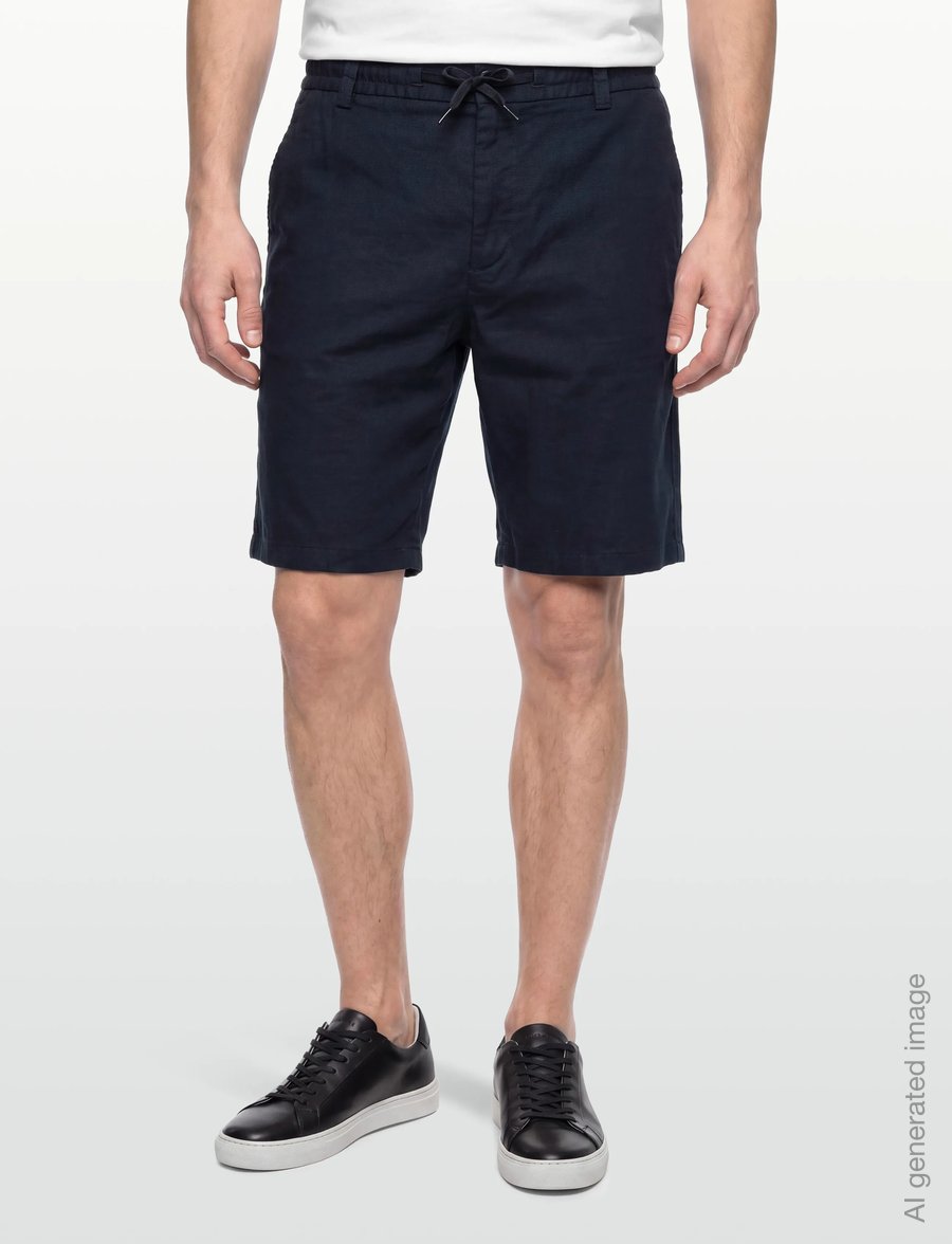 BOSS - Chino_Tapered_DS_3S - hørshorts - dark blue - 3