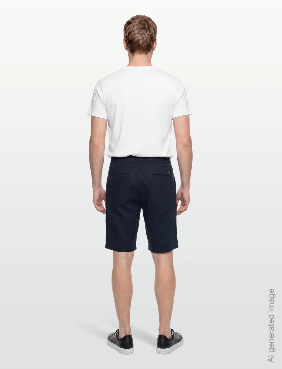 BOSS - Chino_Tapered_DS_3S - hørshorts - dark blue - 4