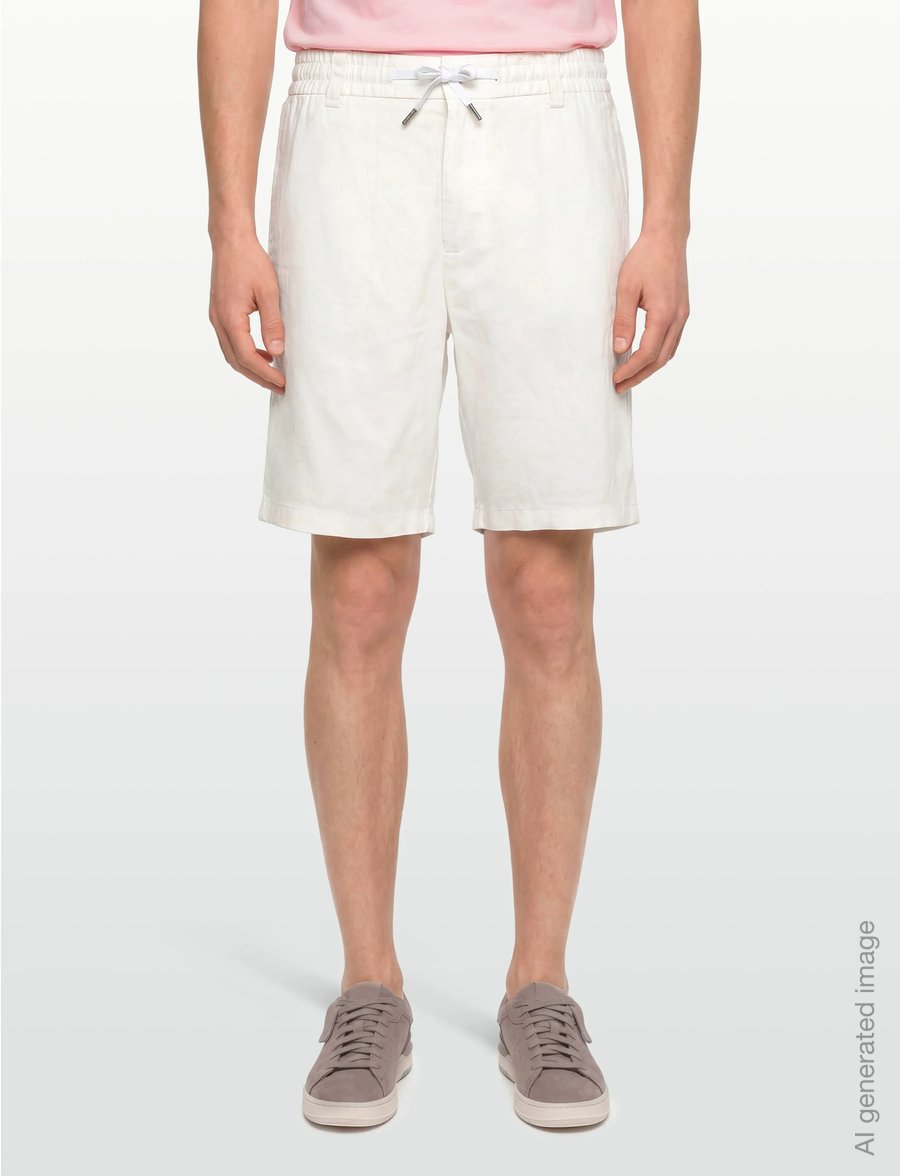 BOSS - Chino_Tapered_DS_3S - linen shorts - natural - 3
