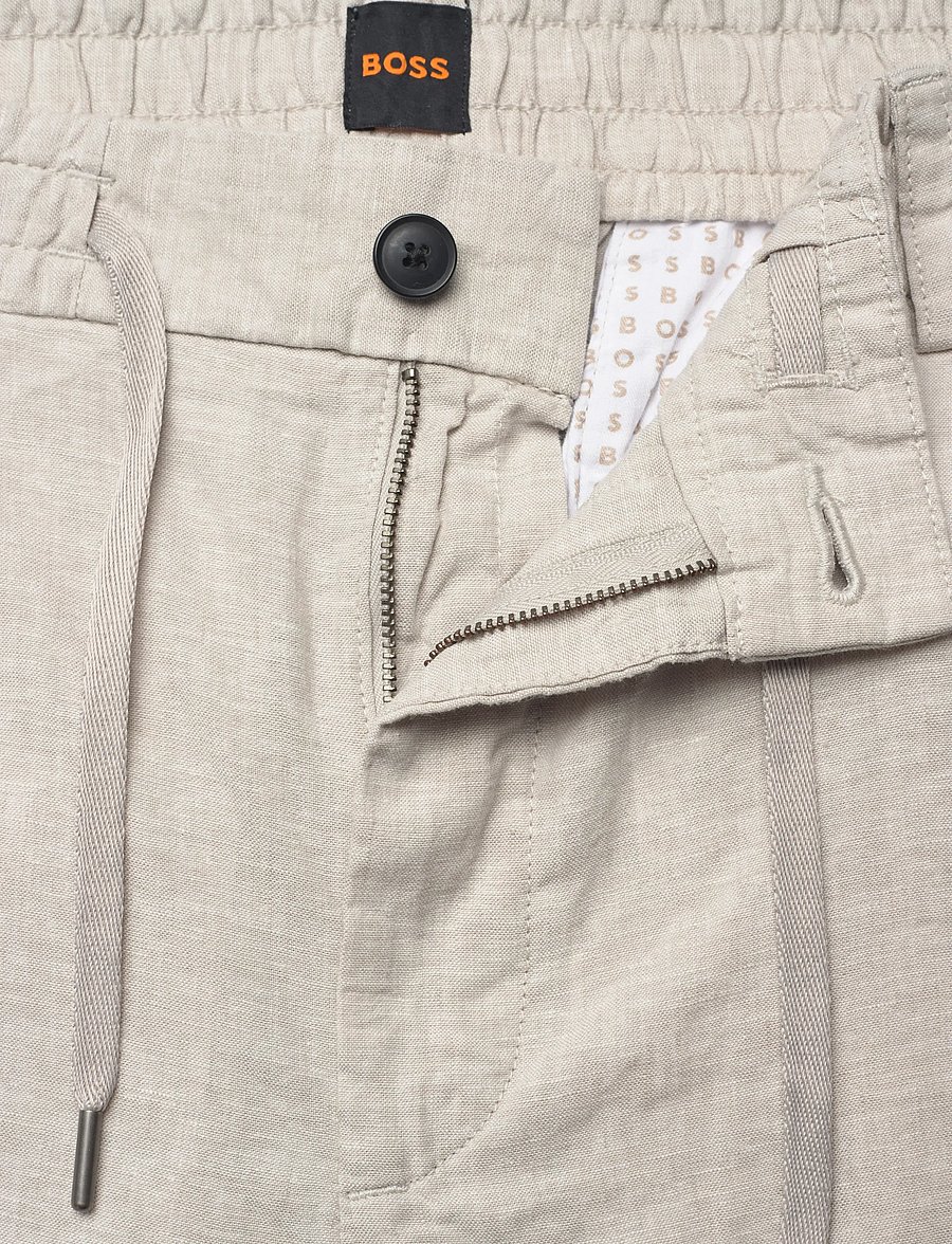 BOSS - Chino_Tapered_DS_3S - linen shorts - open grey - 3