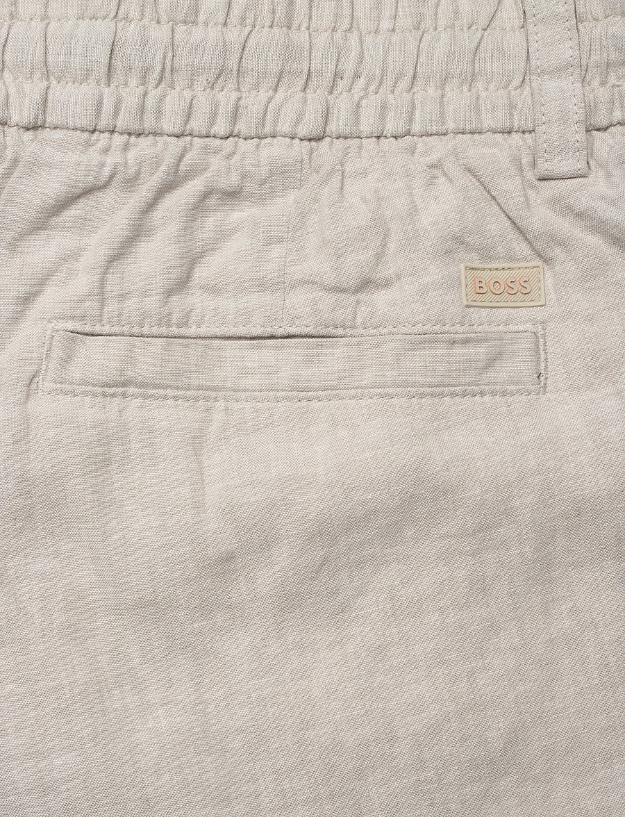 BOSS - Chino_Tapered_DS_3S - linen shorts - open grey - 4