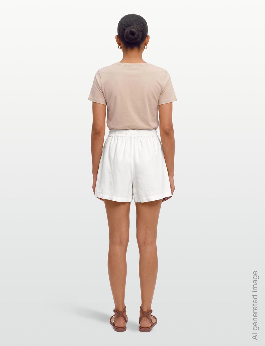 BOSS - C_Tallan - linen shorts - open white - 4